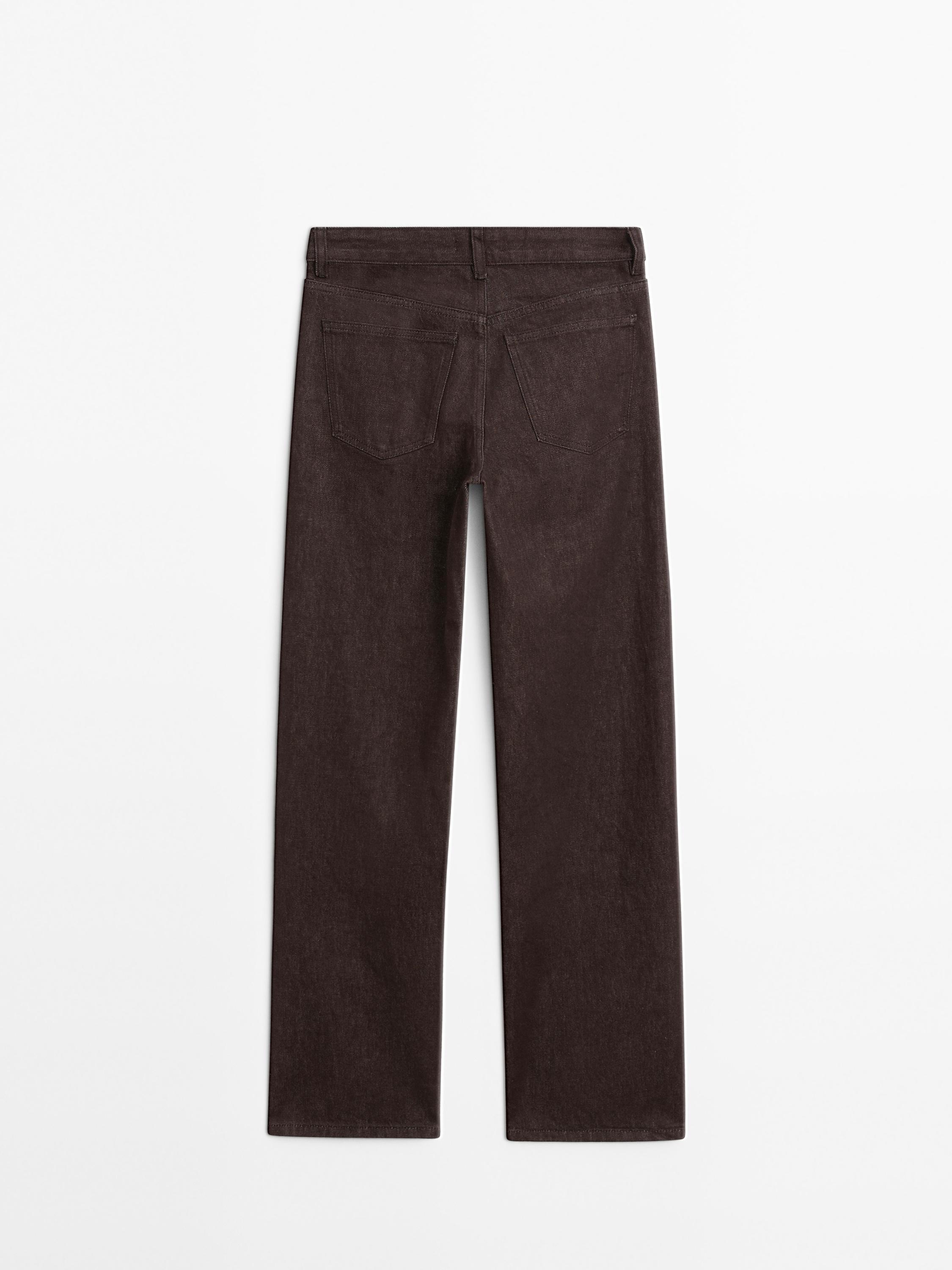 Wide-Leg-Jeans mit halbhohem Bund