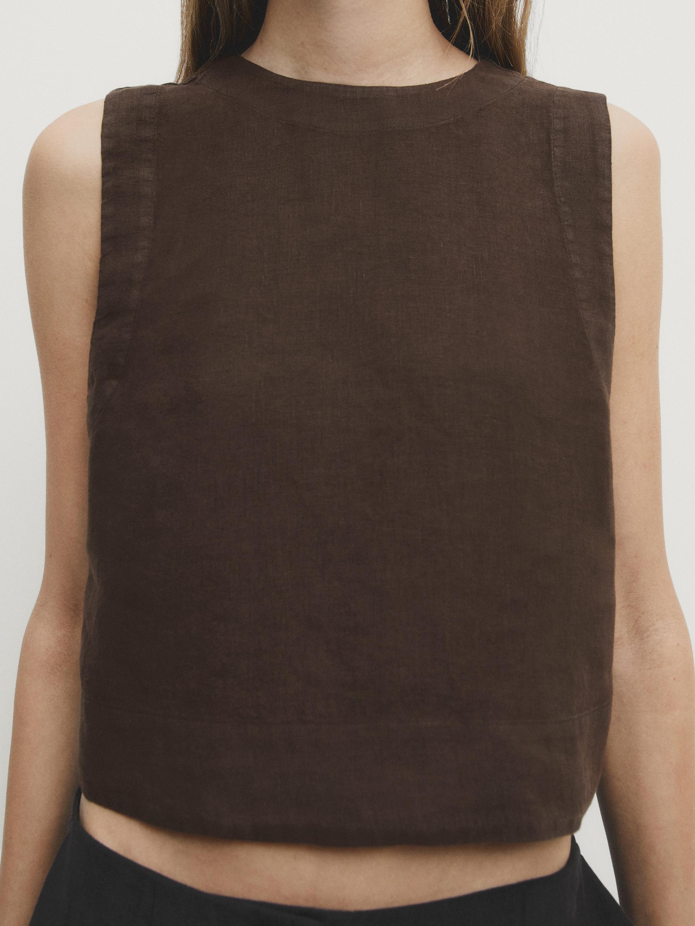 Top sans manches 100 % lin