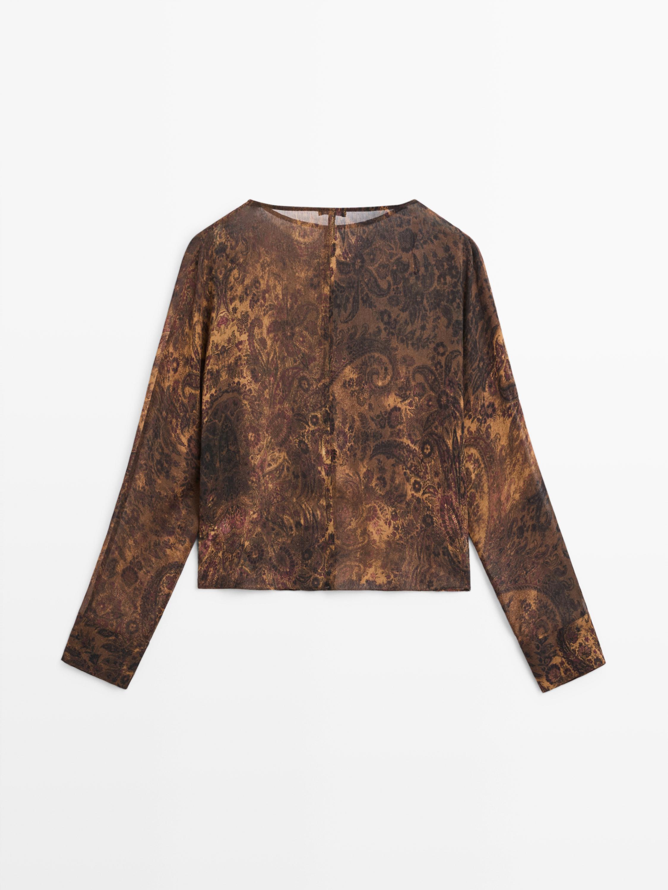 Blusa fluida estampada