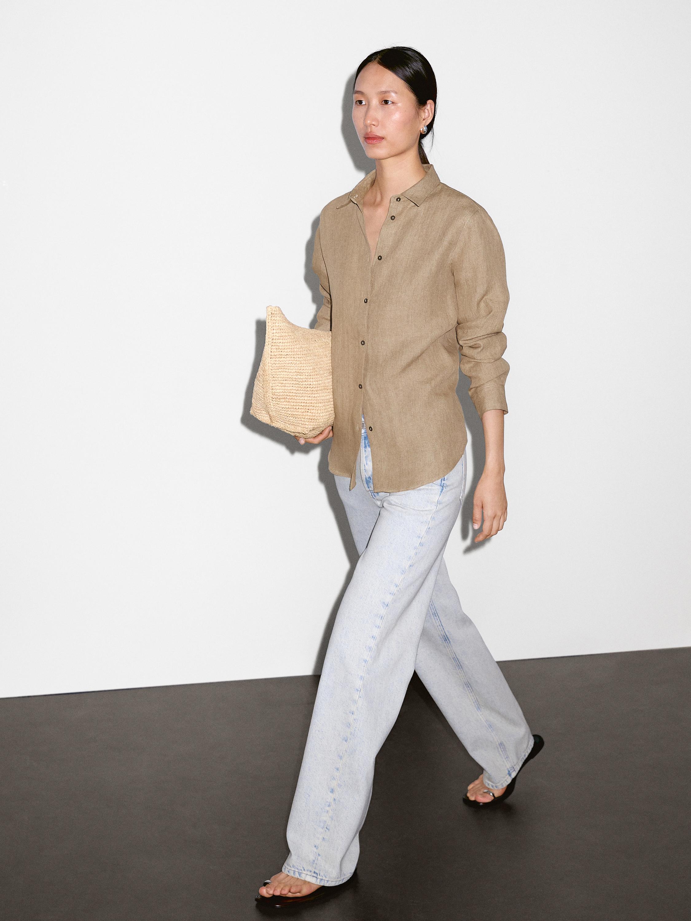100% linen chambray shirt