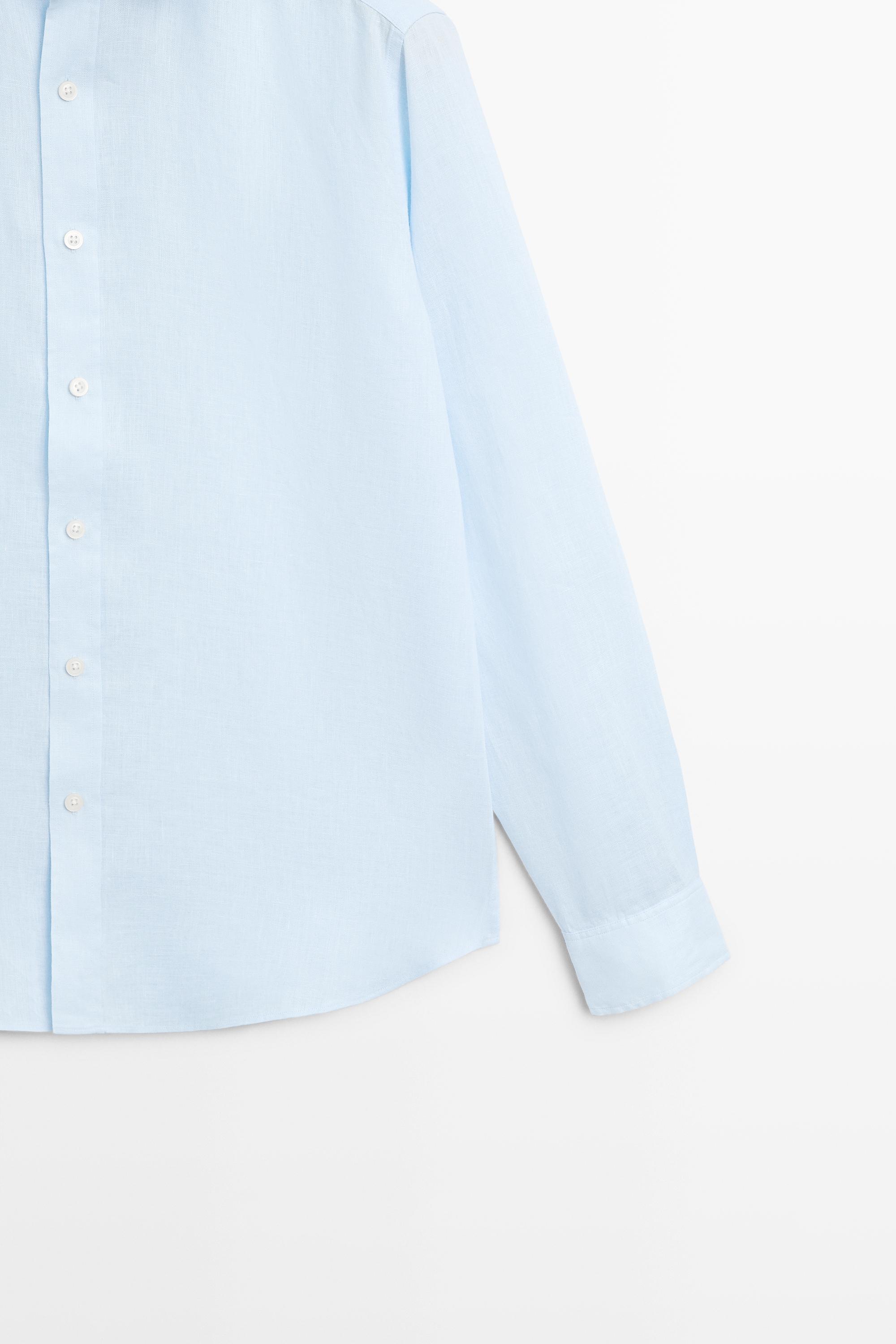 100% linen regular fit shirt — Sky blue