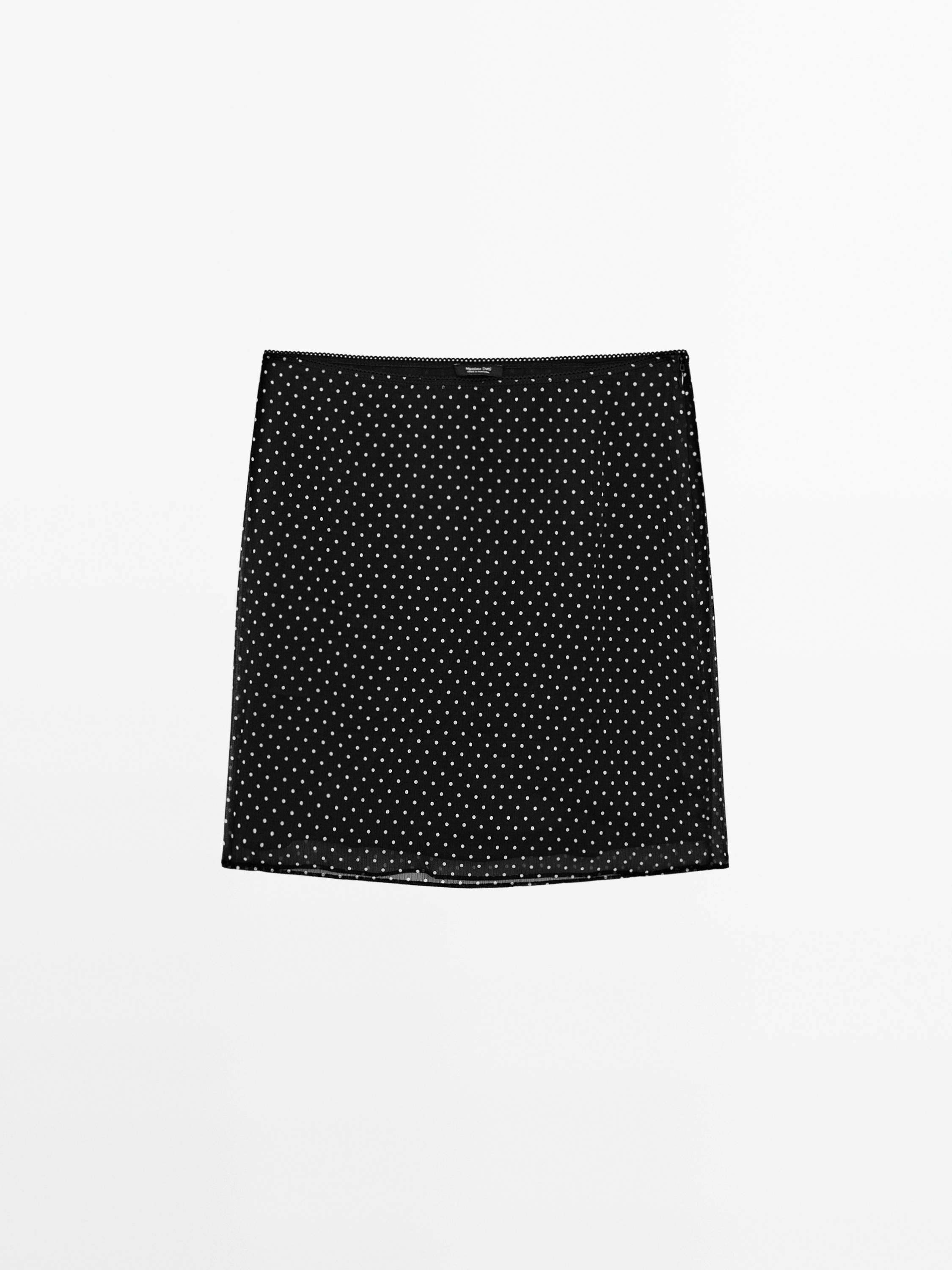 Short polka dot print skirt