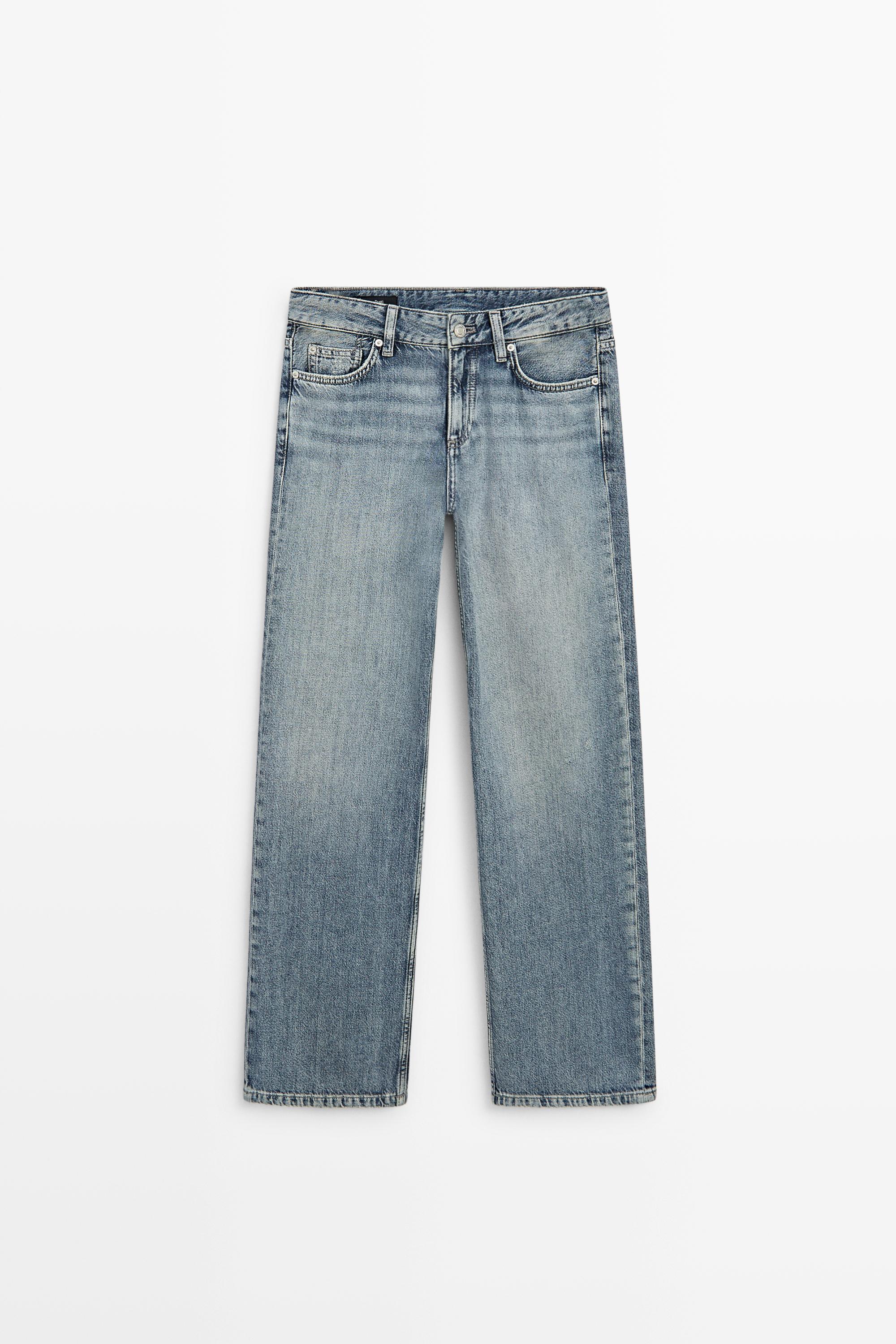 Jeans straight fit tiro bajo