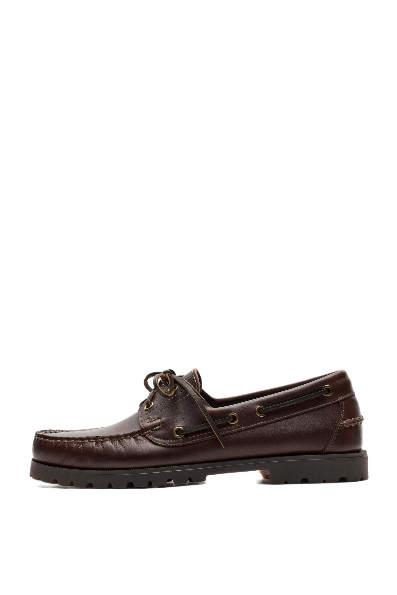 Nappa leather boat shoe — TAN
