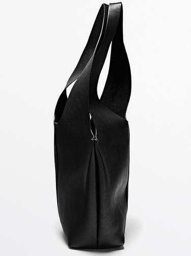 Nappa leather tote bag — BLACK 4