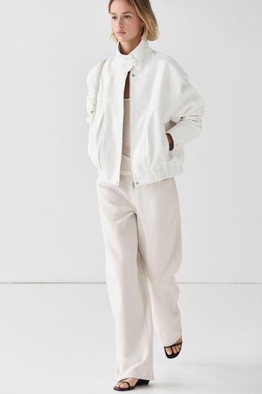 Nappa leather bomber jacket — WHITE 8