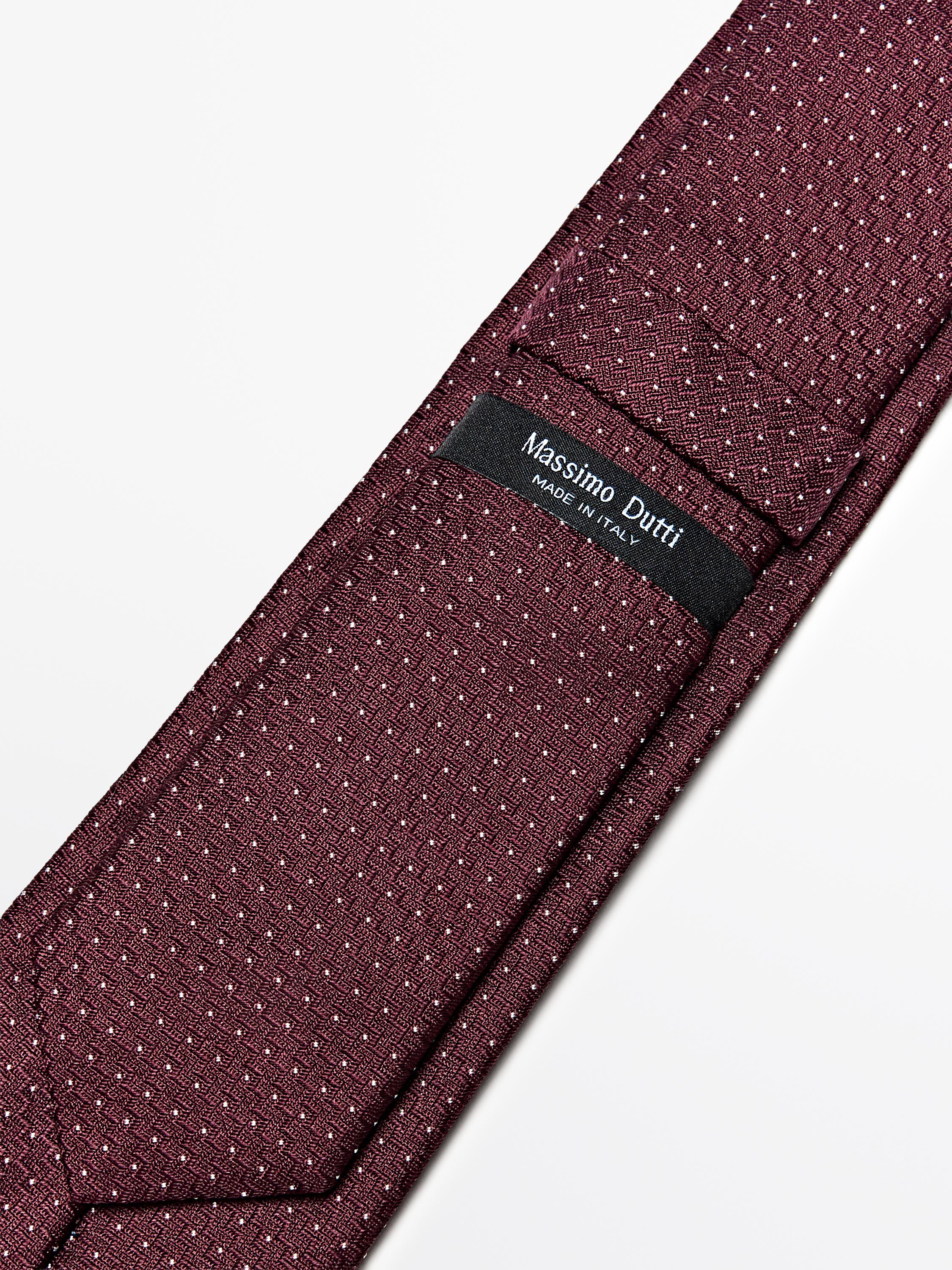 100% silk polka dot tie — MAROON
