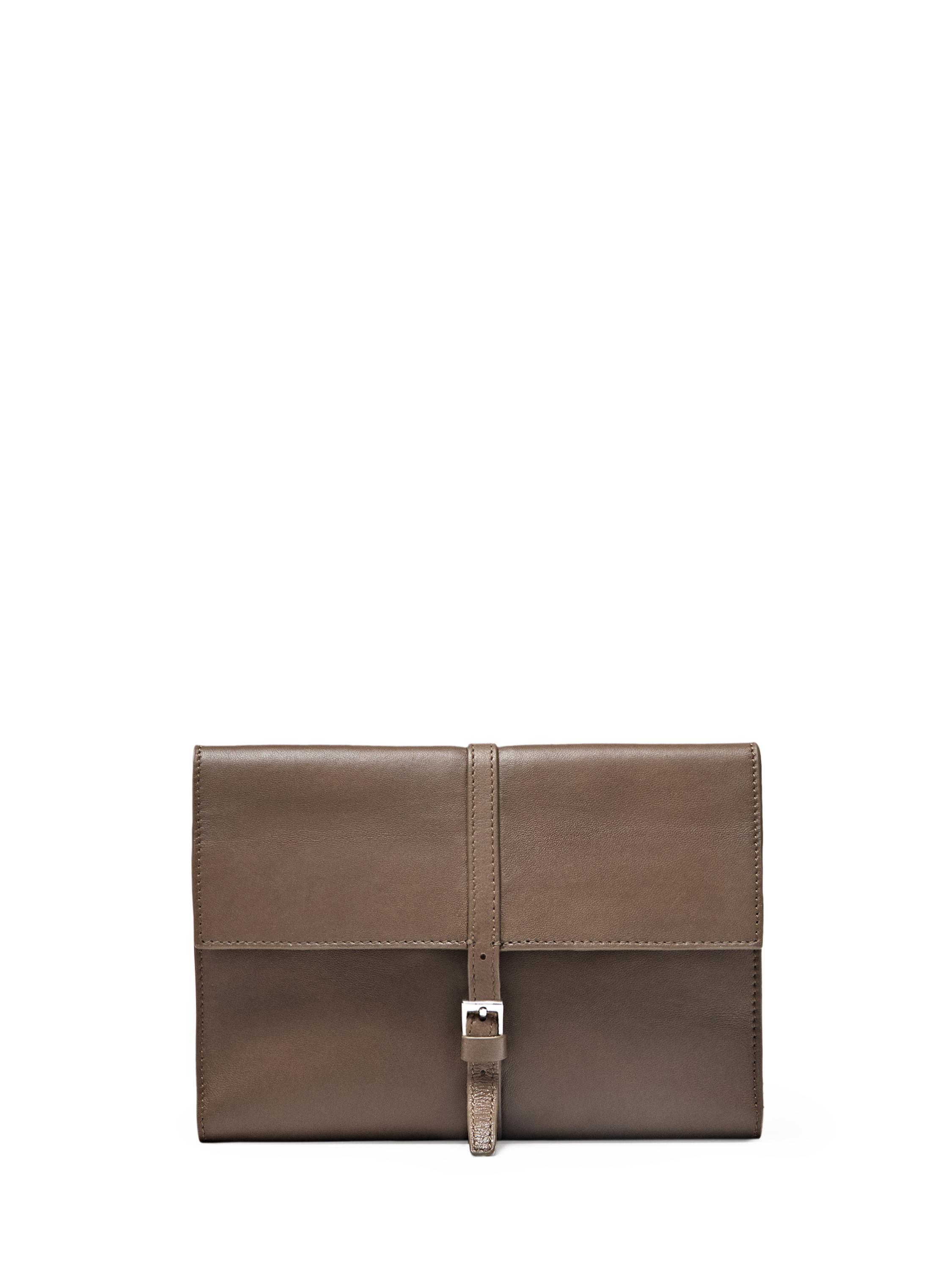 Nappa leather tech accessory case — MOLE BROWN