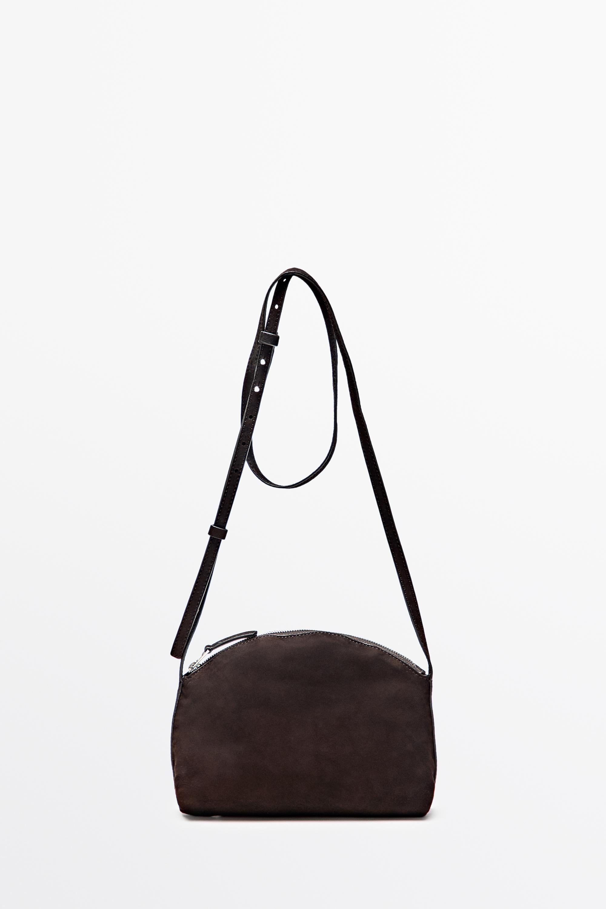 Split suede leather crossbody bag