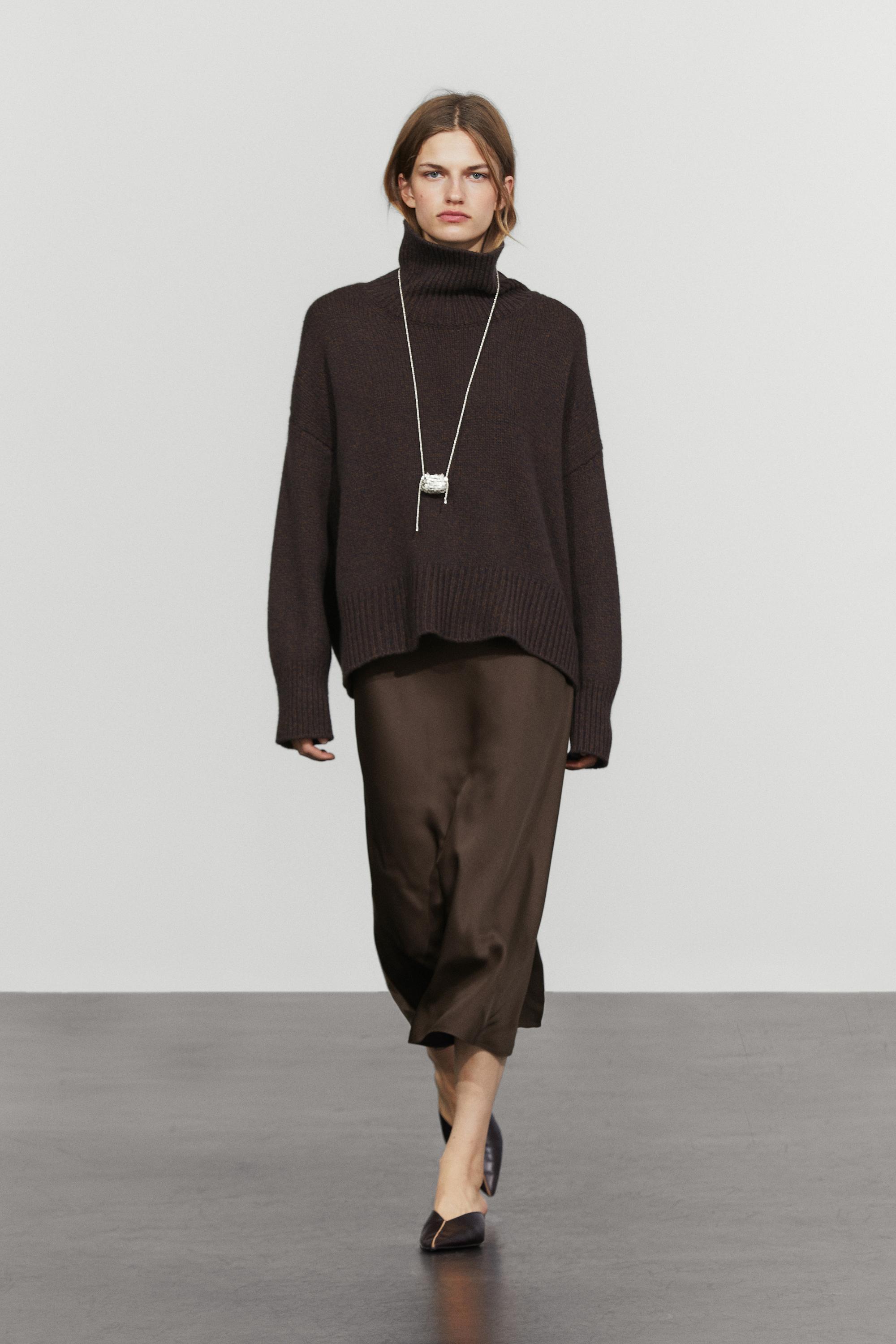 Satin midi skirt
