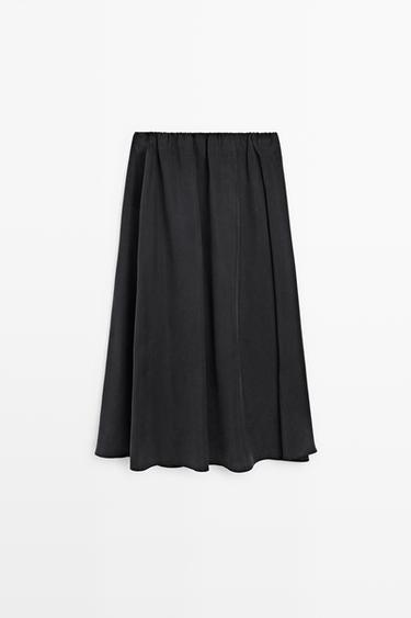 Voluminous midi skirt — GREY 2