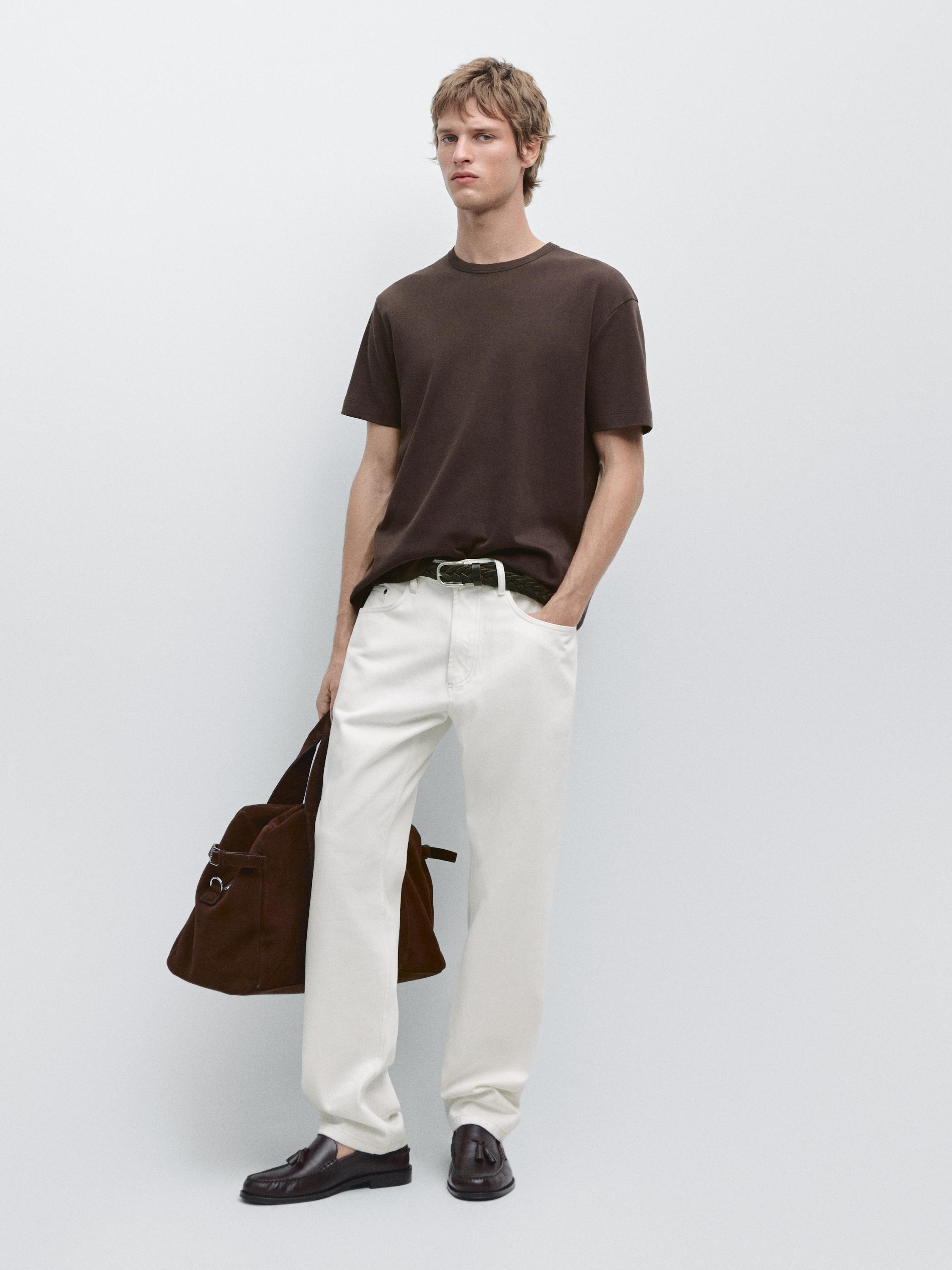 100% cotton short-sleeve T-shirt — Chocolate