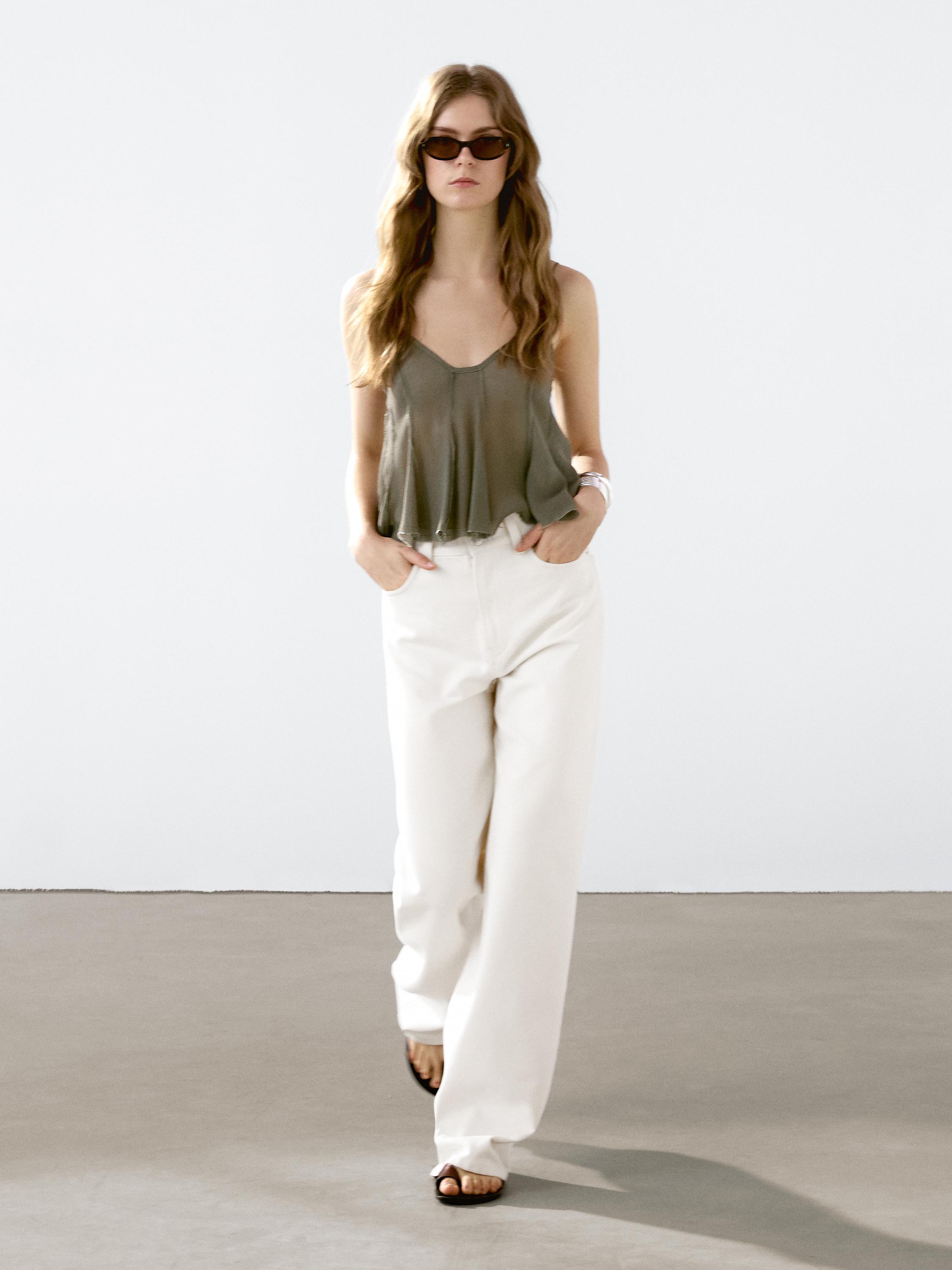 Top bretelles fluide évasé