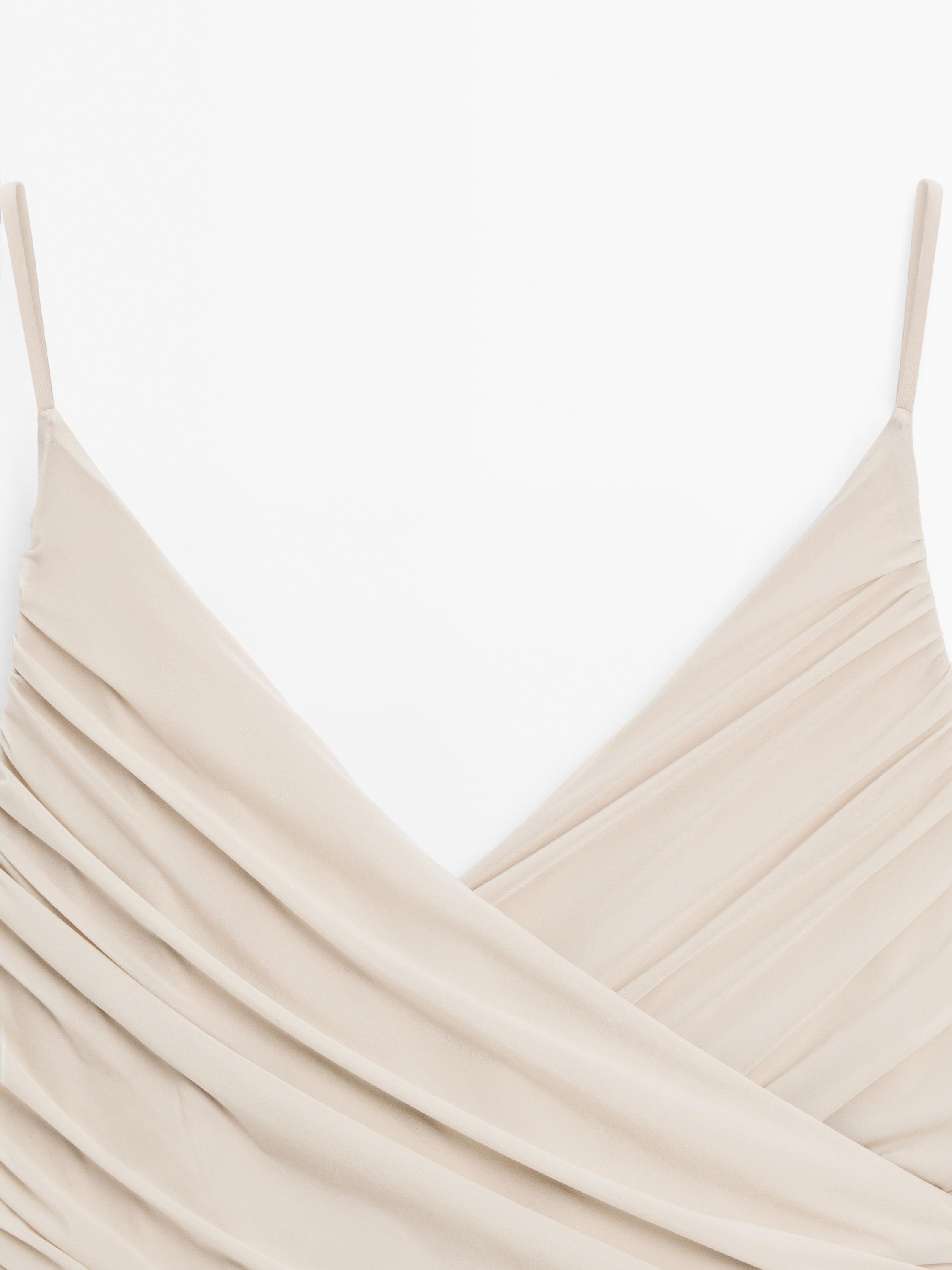 Draped tulle swimsuit