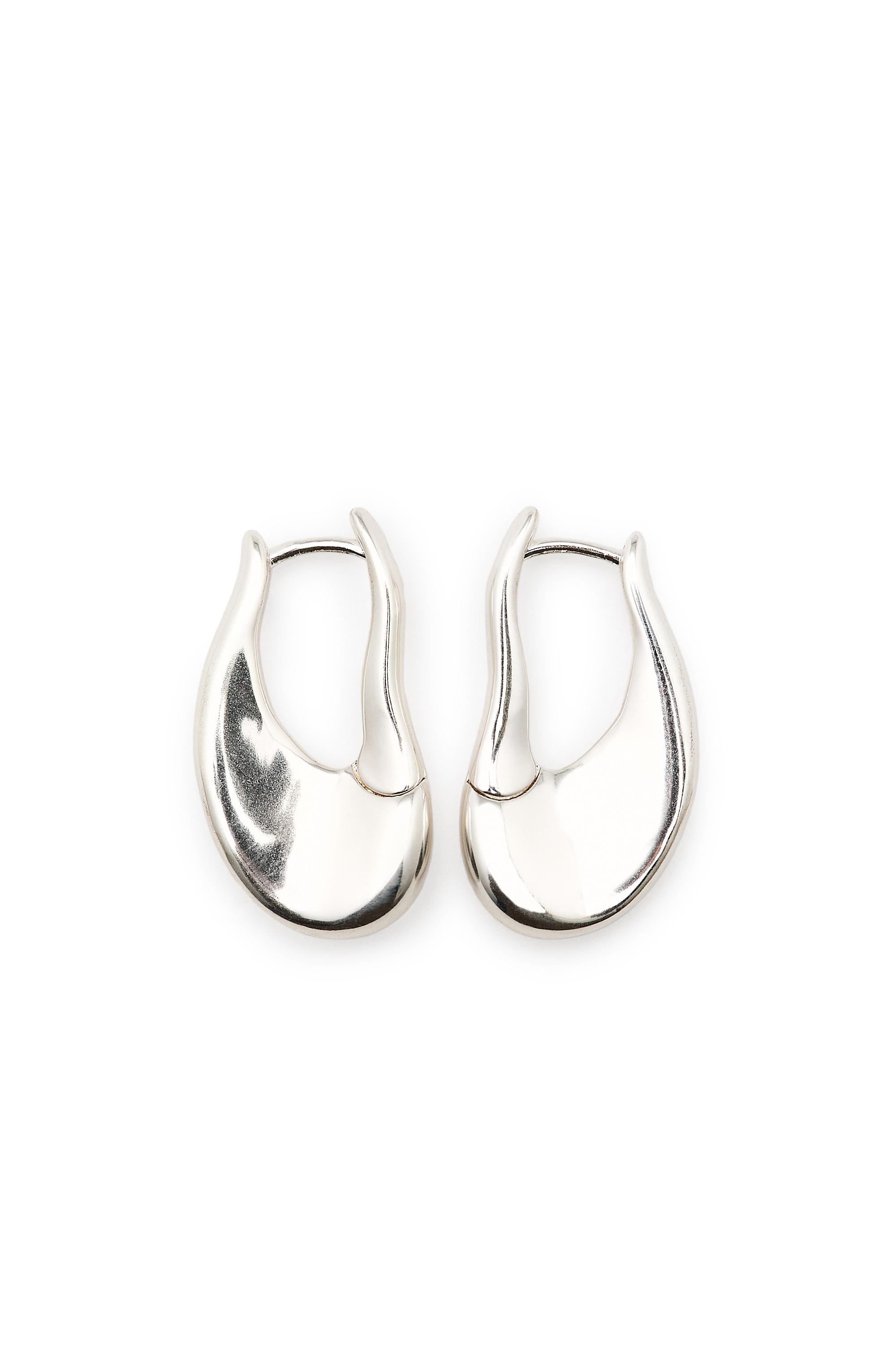Fluid lines hoop earrings — SILVER