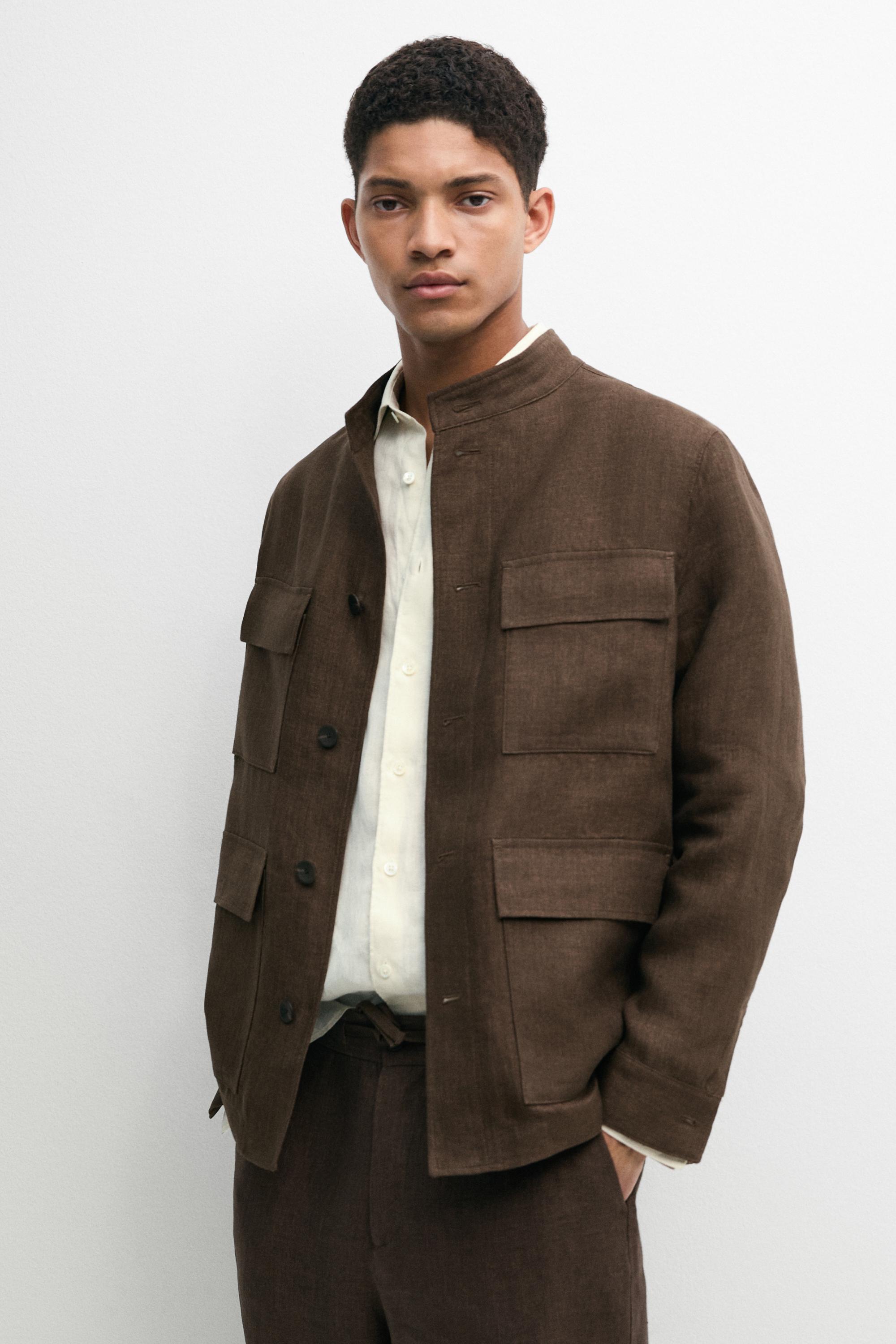 Total look faded linen overshirt — OCHRE