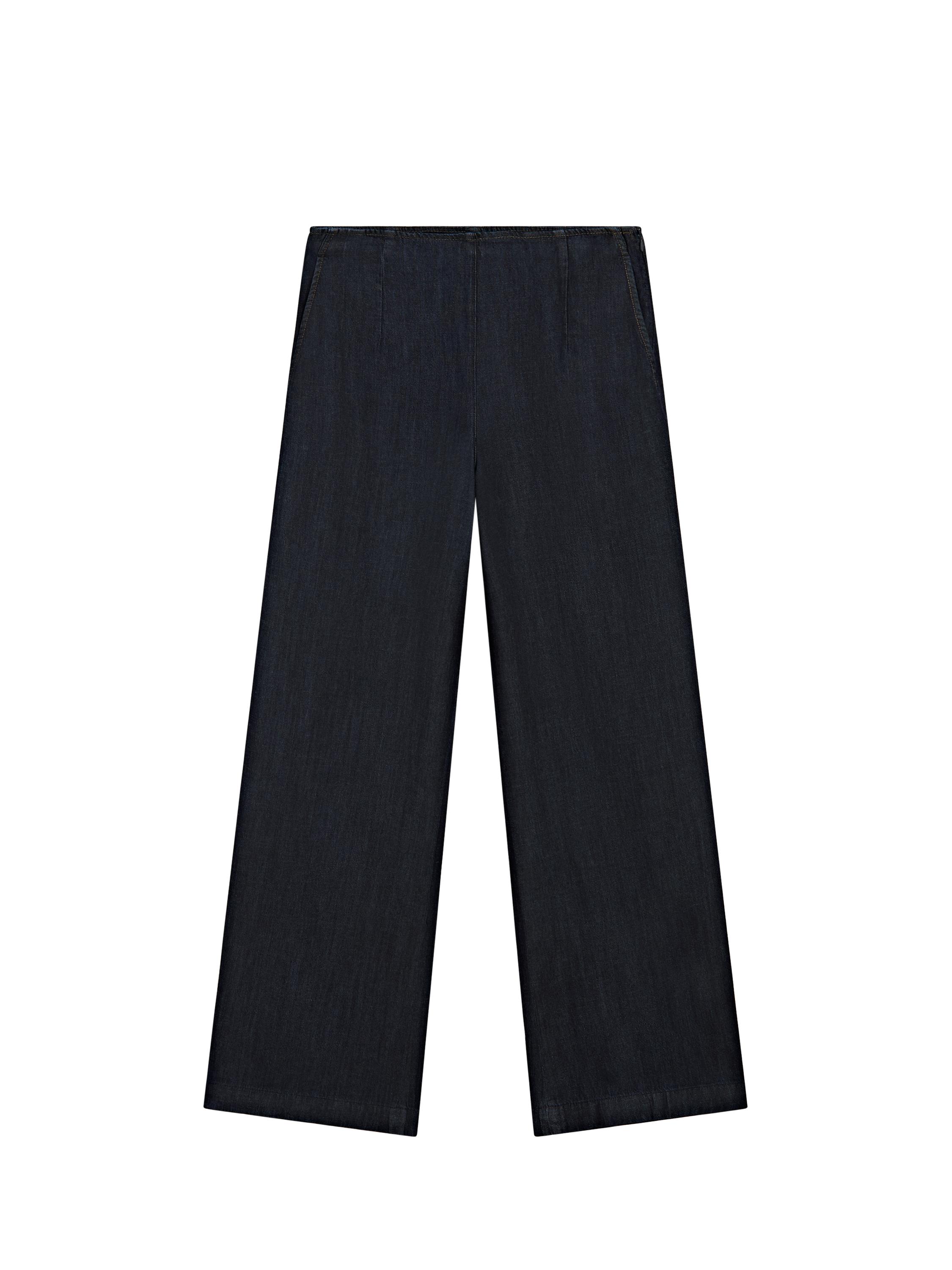 ★ Massimo Dutti★ Fluid high waist barrel fit pants 050045 Flowing linen blend barrel fit trousers · Black, Sand