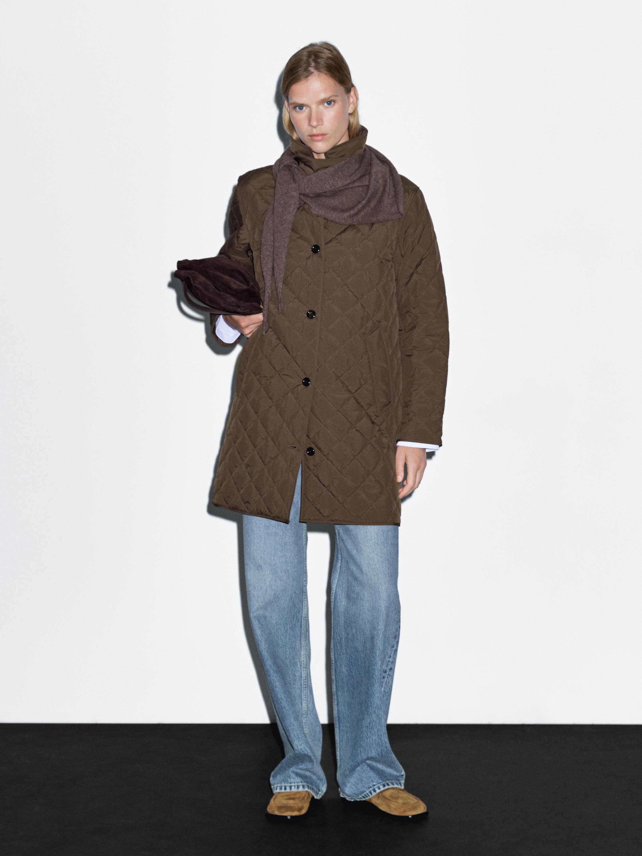 Long lightweight water-repellent puffer jacket