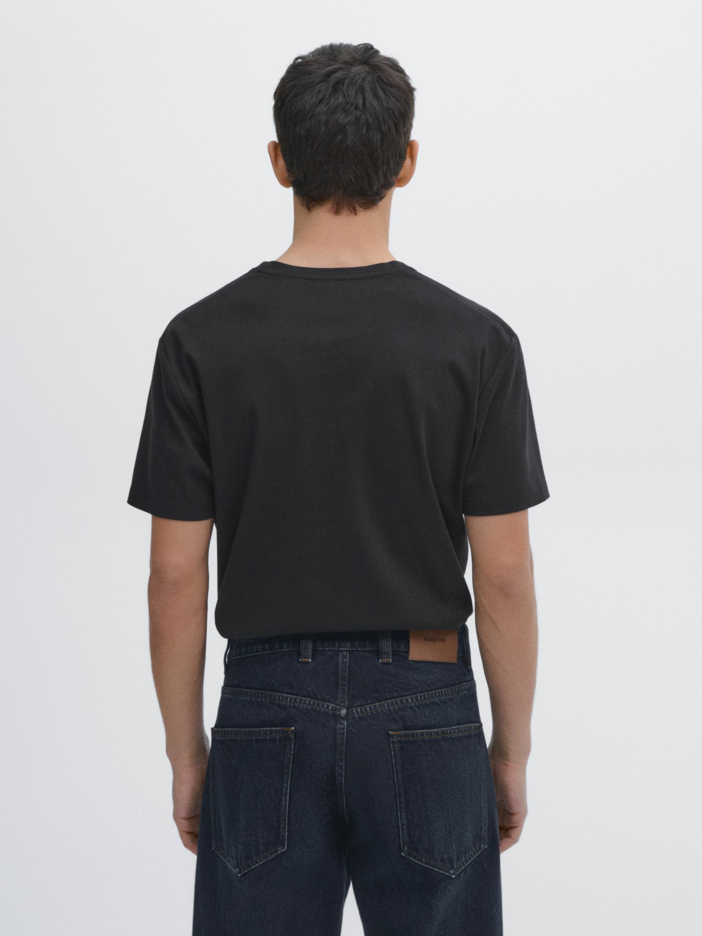 Short sleeve mercerised cotton T-shirt