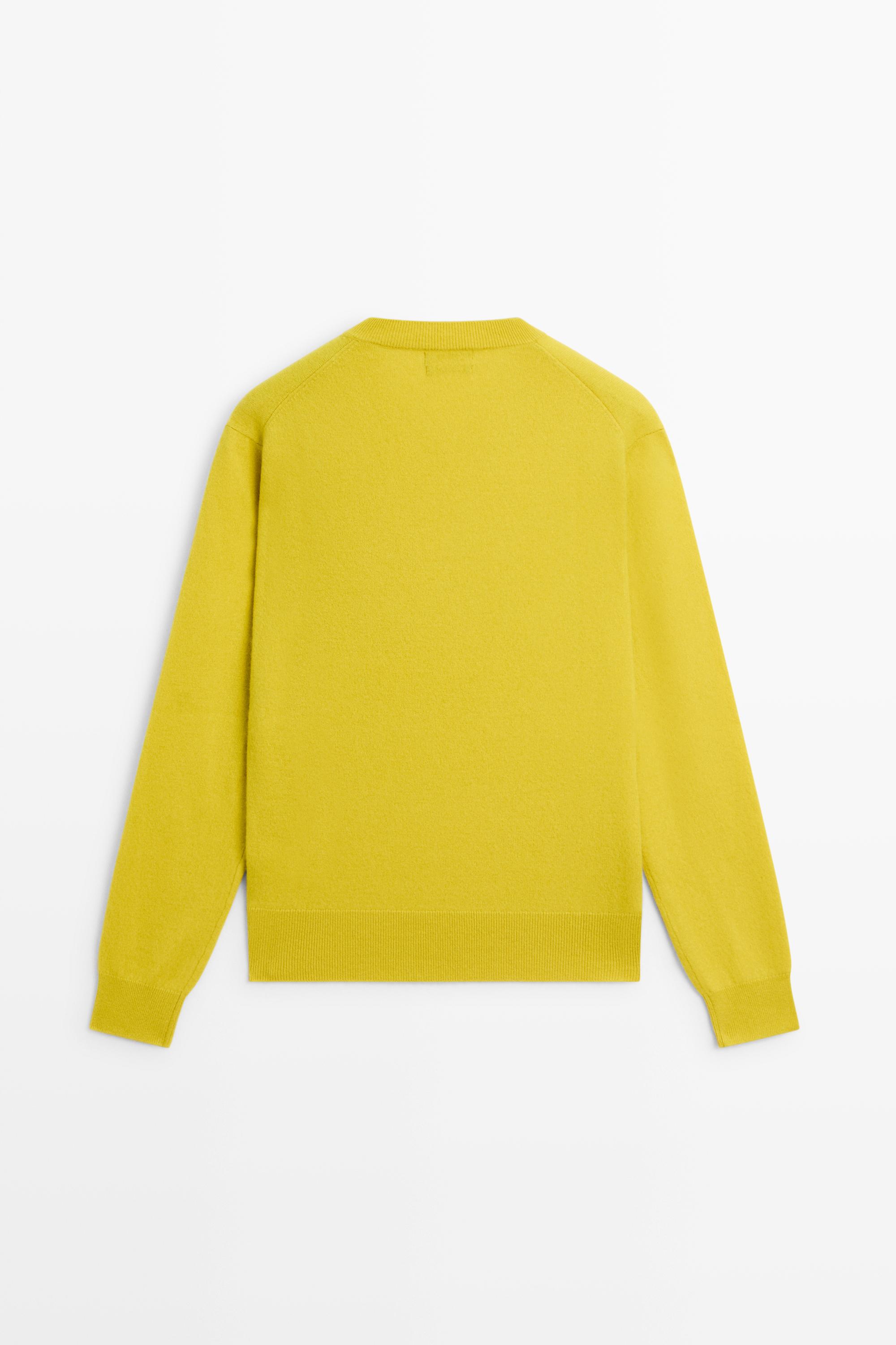 100% cashmere knit sweater — LIME