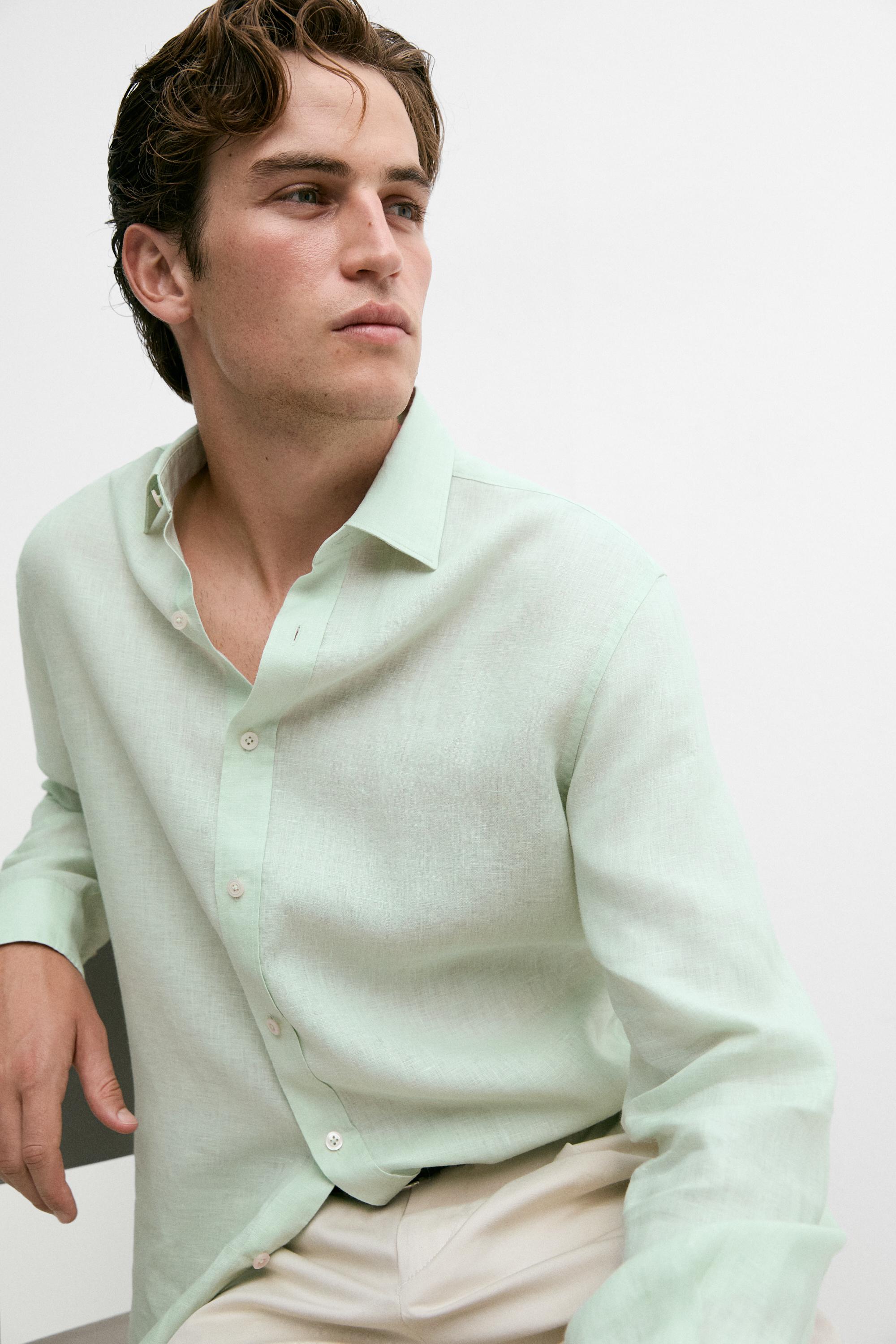 Slim fit 100% linen shirt — MOSS