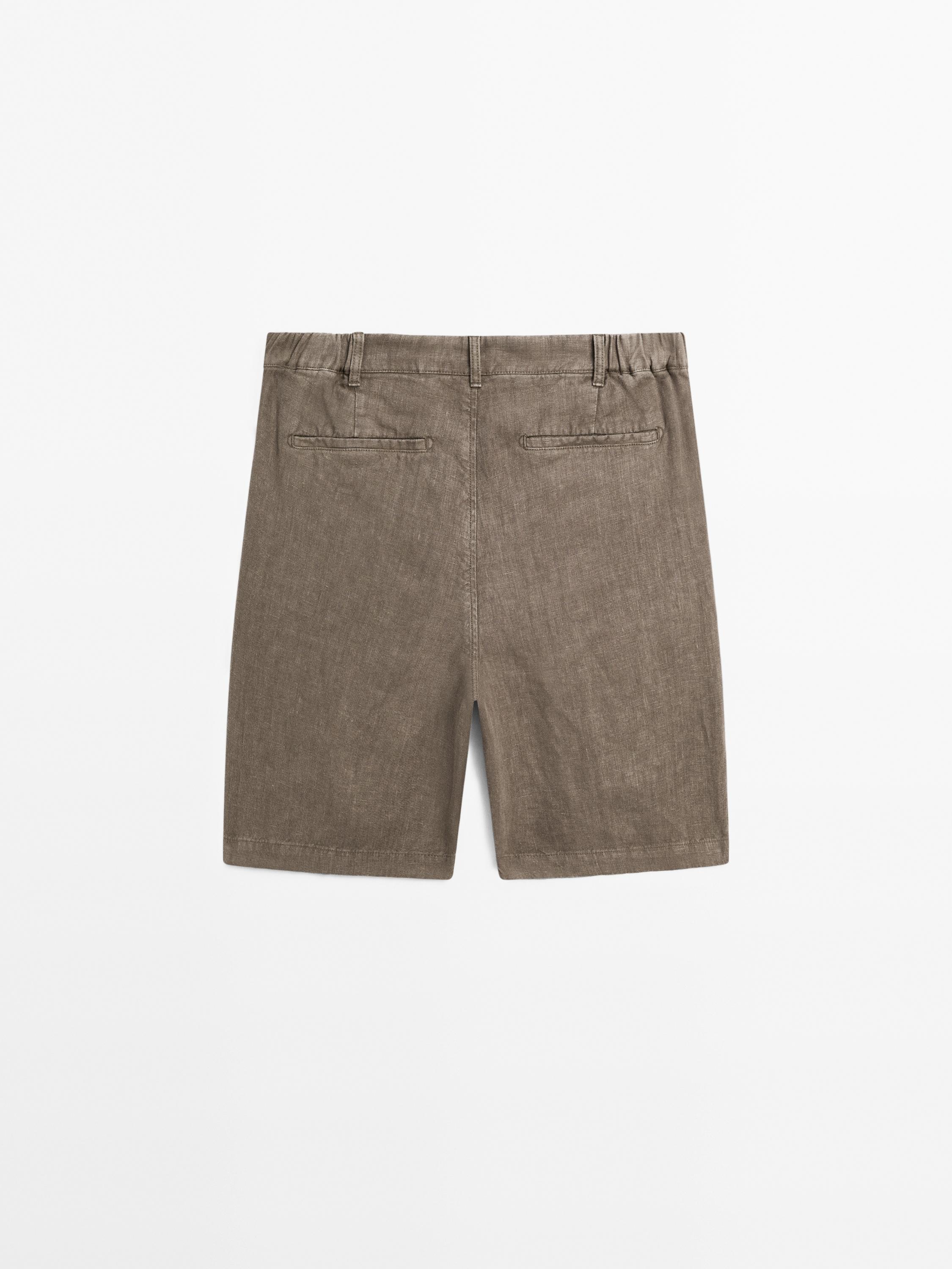100% linen Bermuda shorts