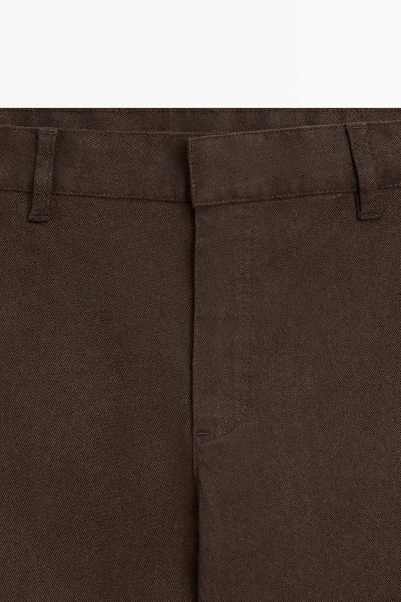 Stretch cotton blend pants — Chocolate