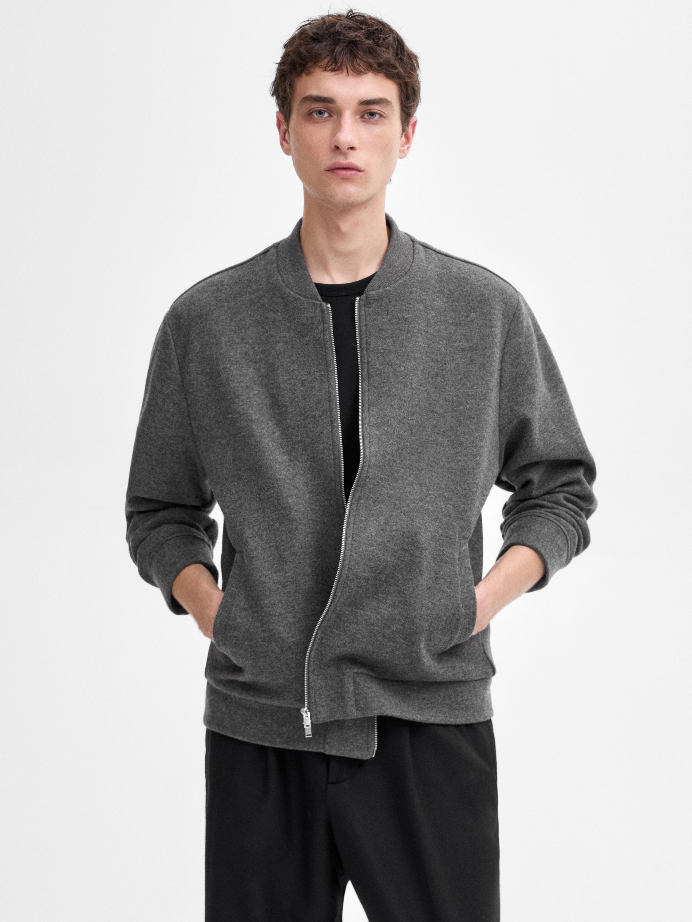 Double wool blend bomber jacket