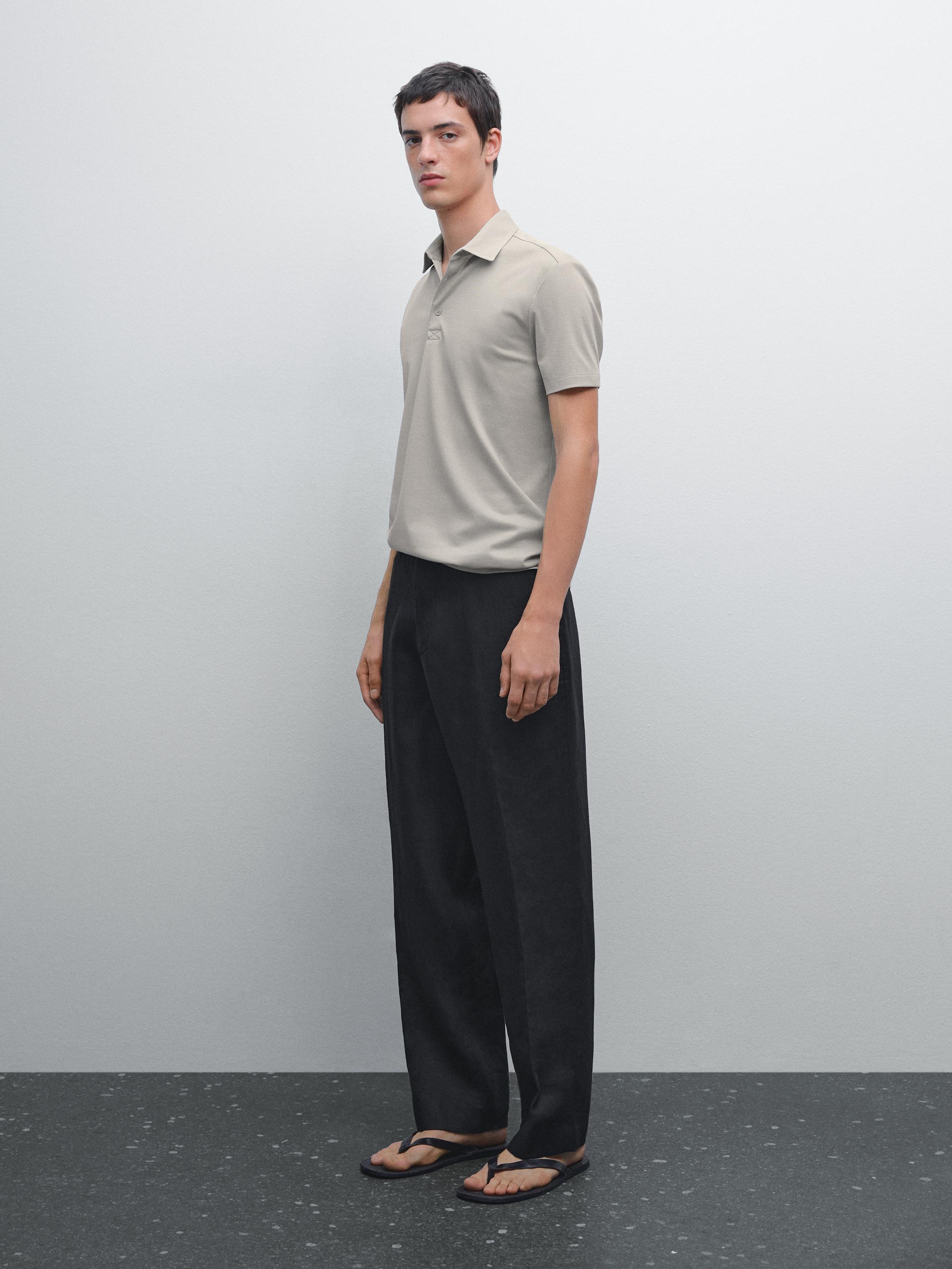 Short sleeve structured polo shirt