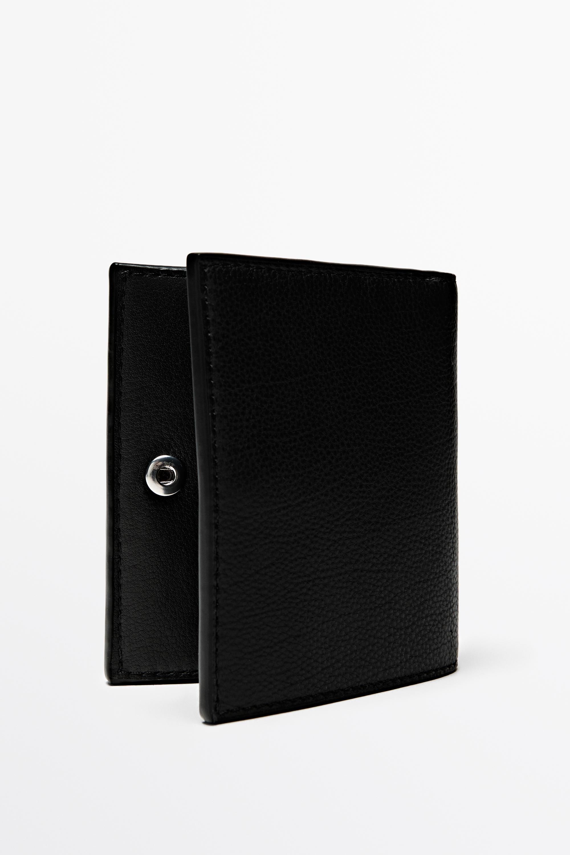 Nappa leather wallet — BLACK