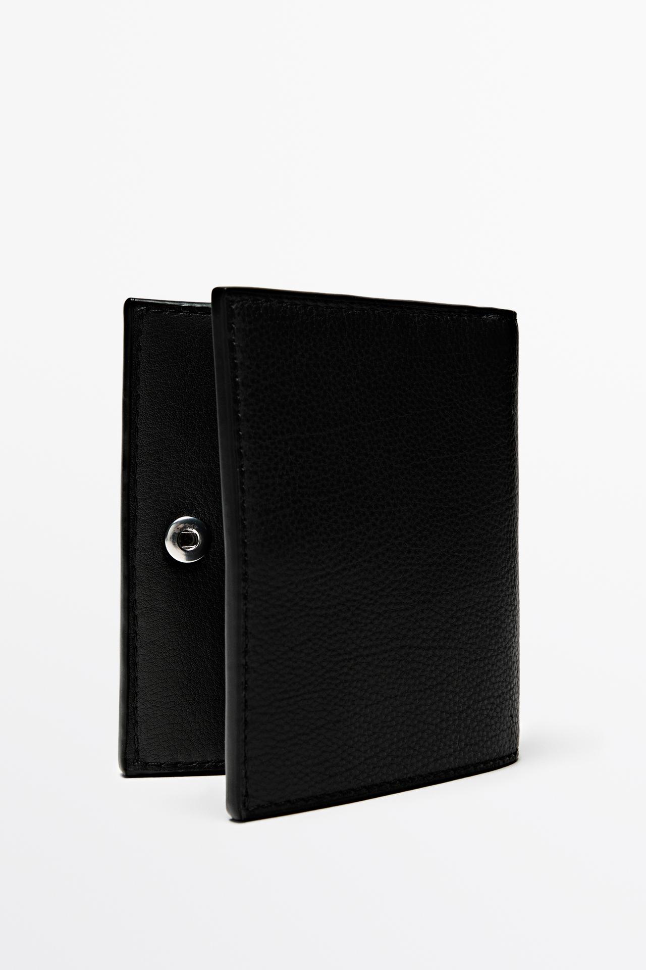Nappa leather wallet — BLACK