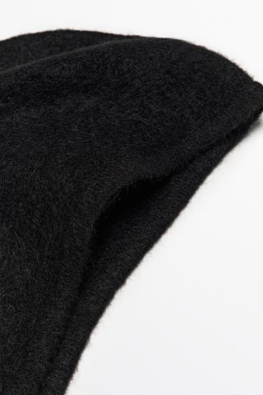 Alpaca blend knit beanie — BLACK 2