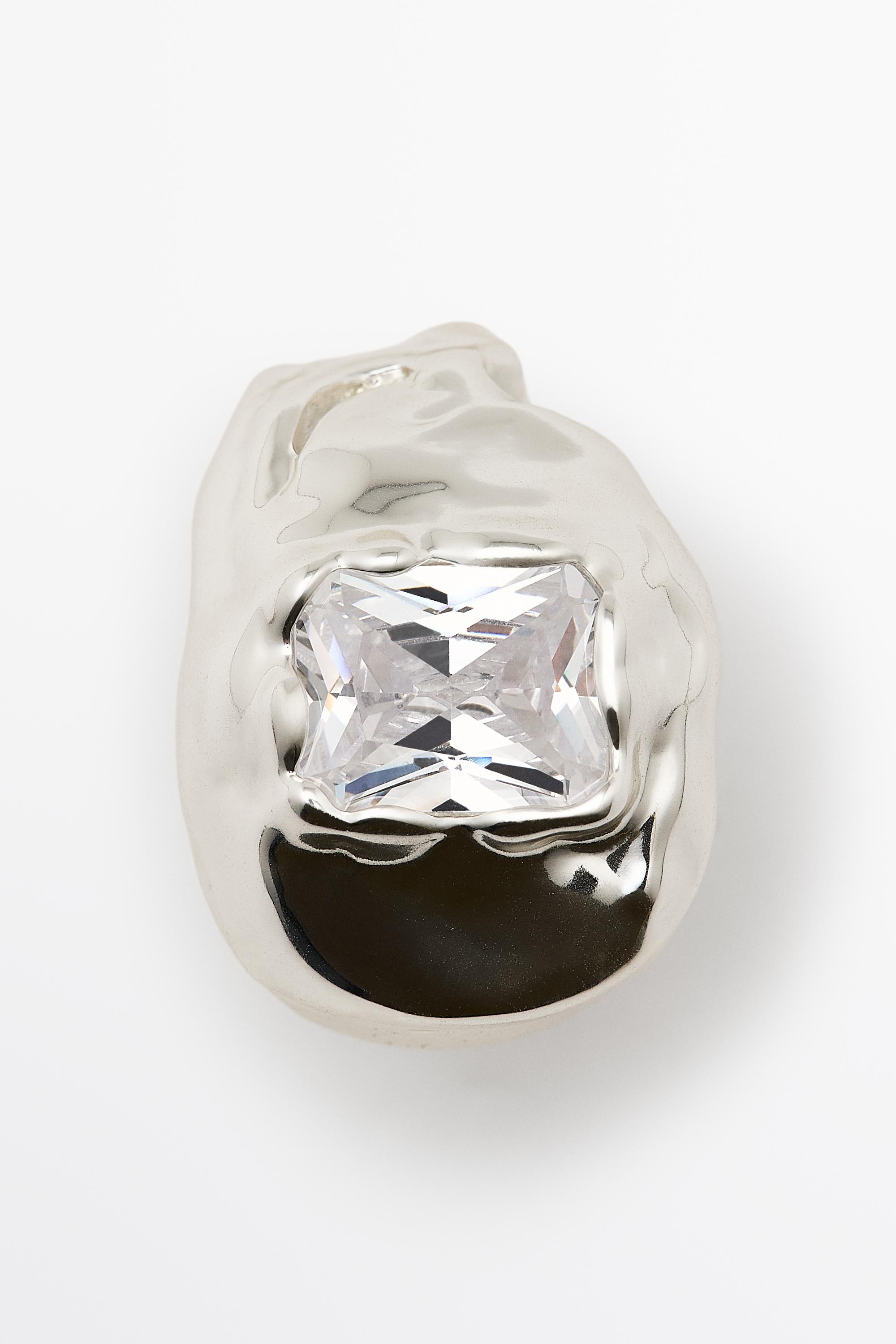 Melted effect shimmery ring — SILVER