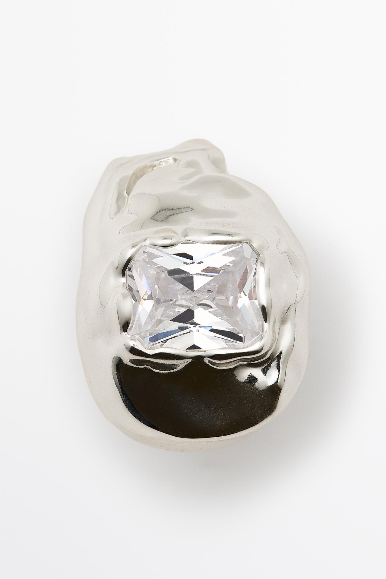Melted effect shimmery ring — SILVER