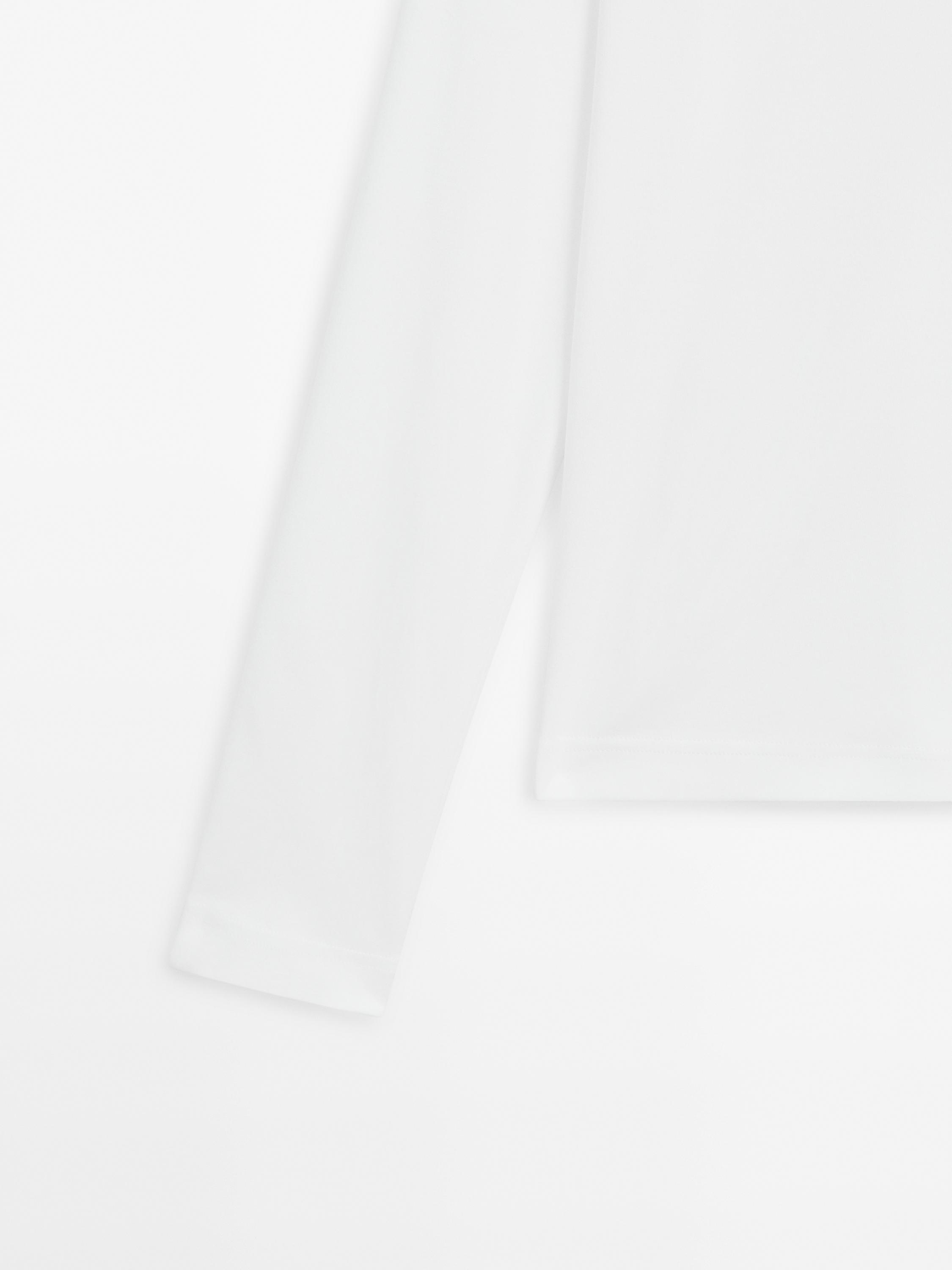 100% cotton interlock long sleeve T-shirt — Off white