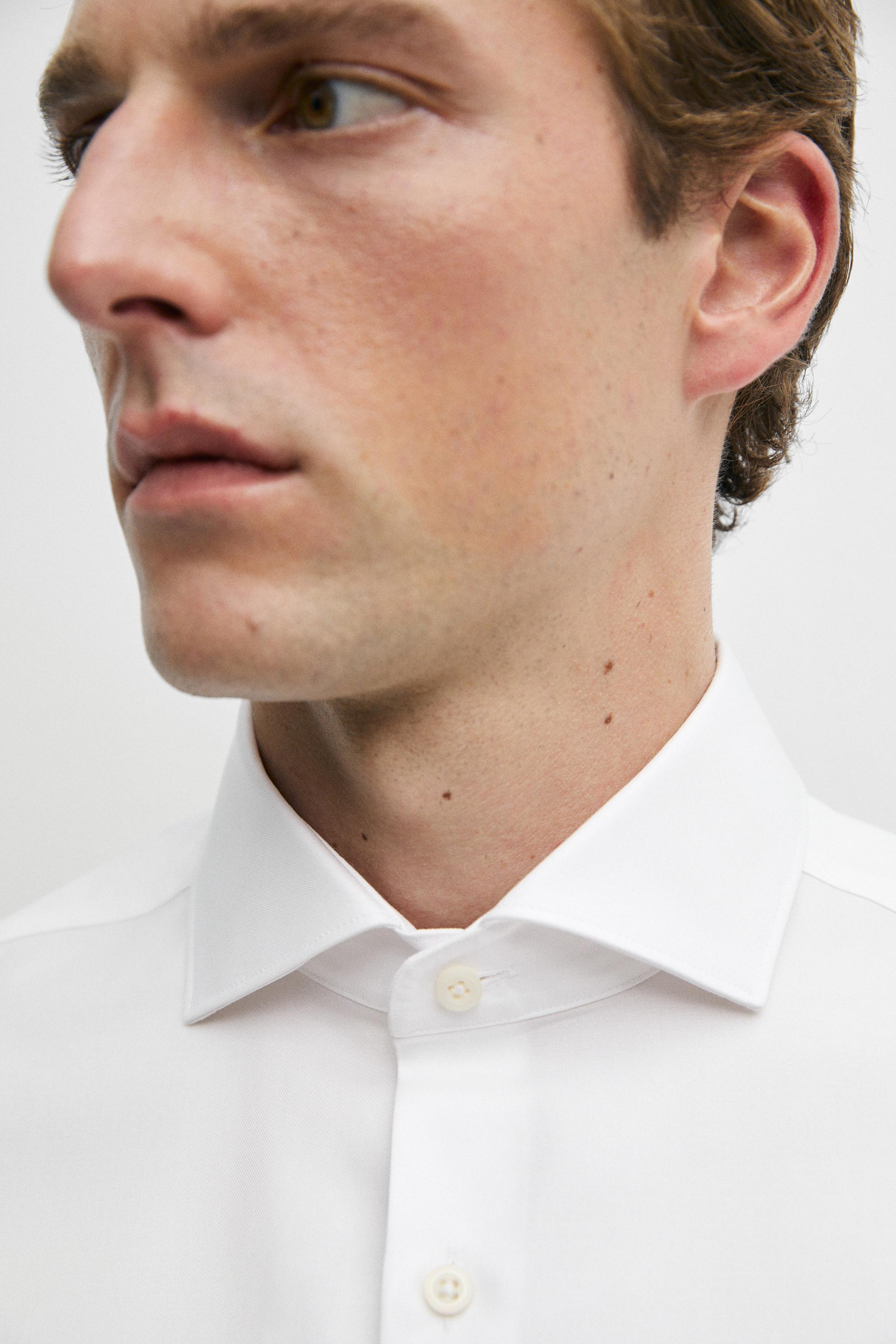 Slim fit 100% cotton shirt — WHITE