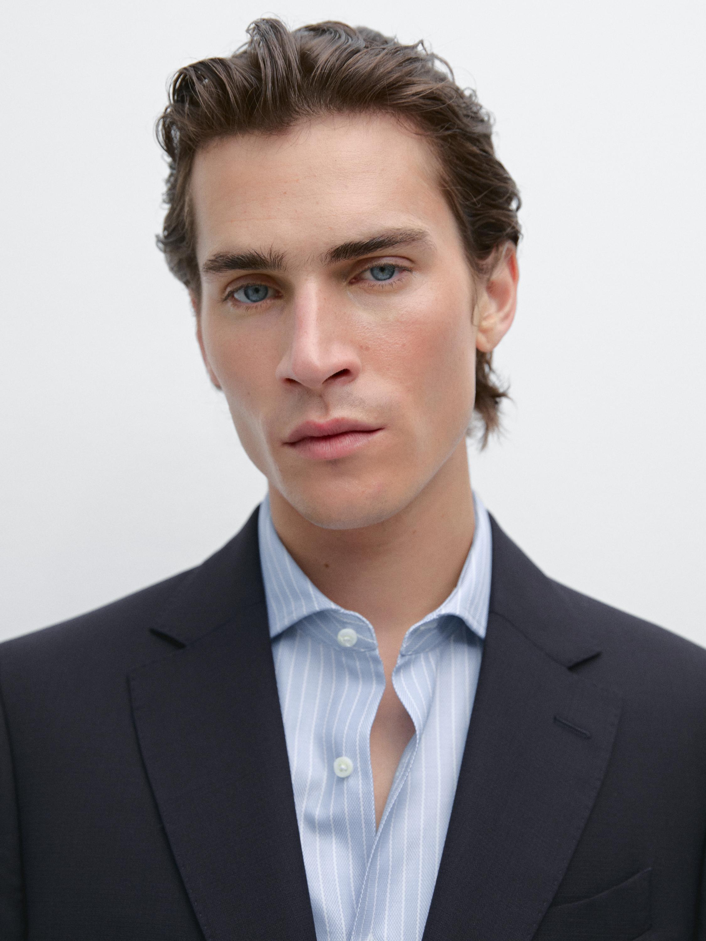 Wool blend suit blazer