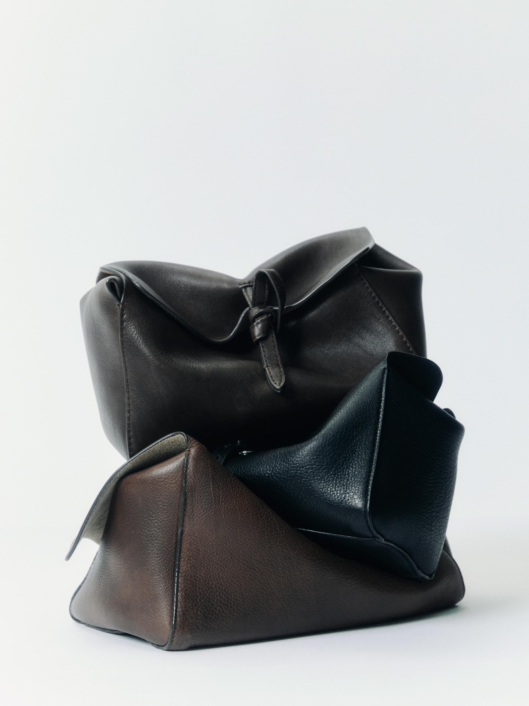 Nappa leather travel toiletry bag — BROWN