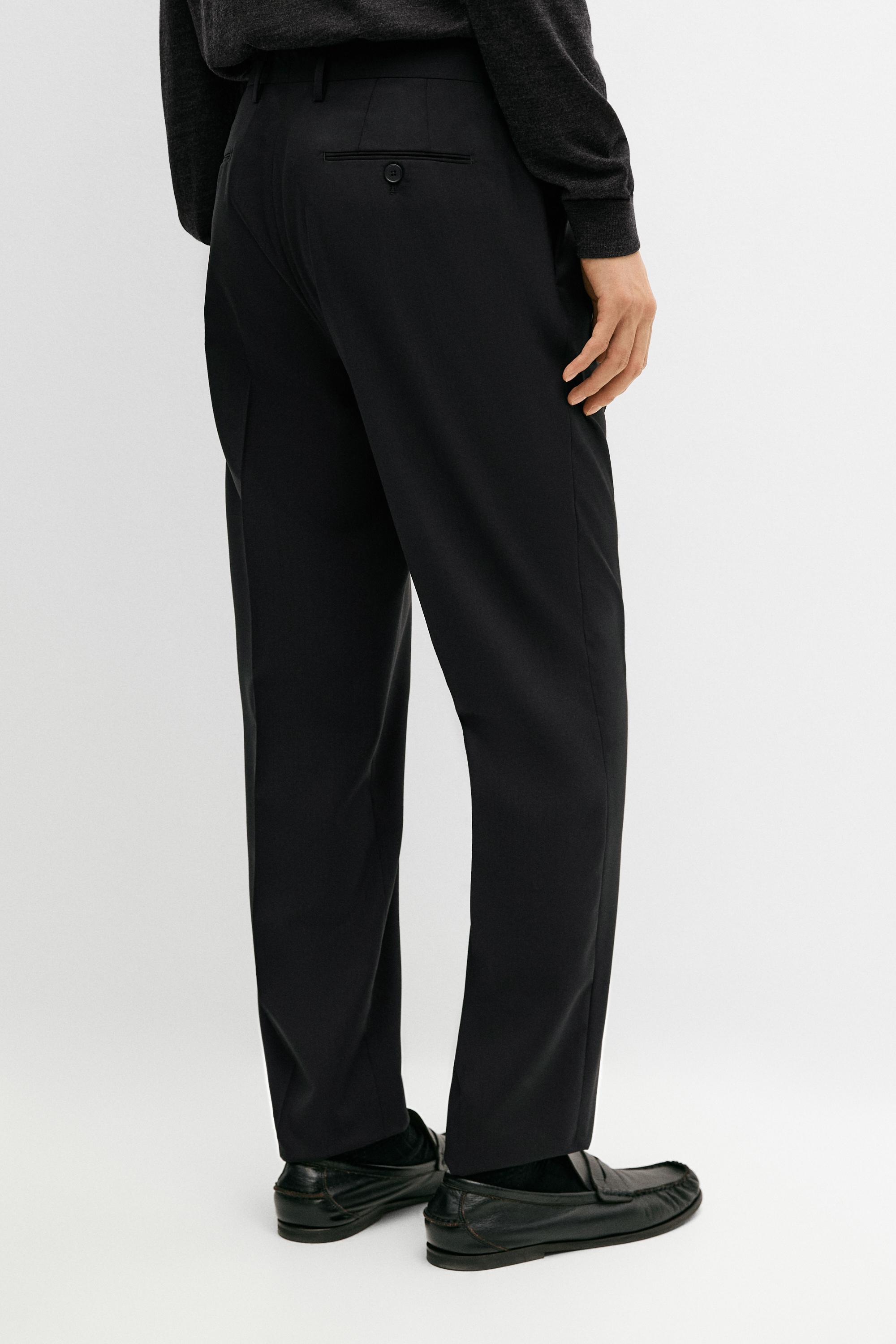 100% wool suit pants — BLACK