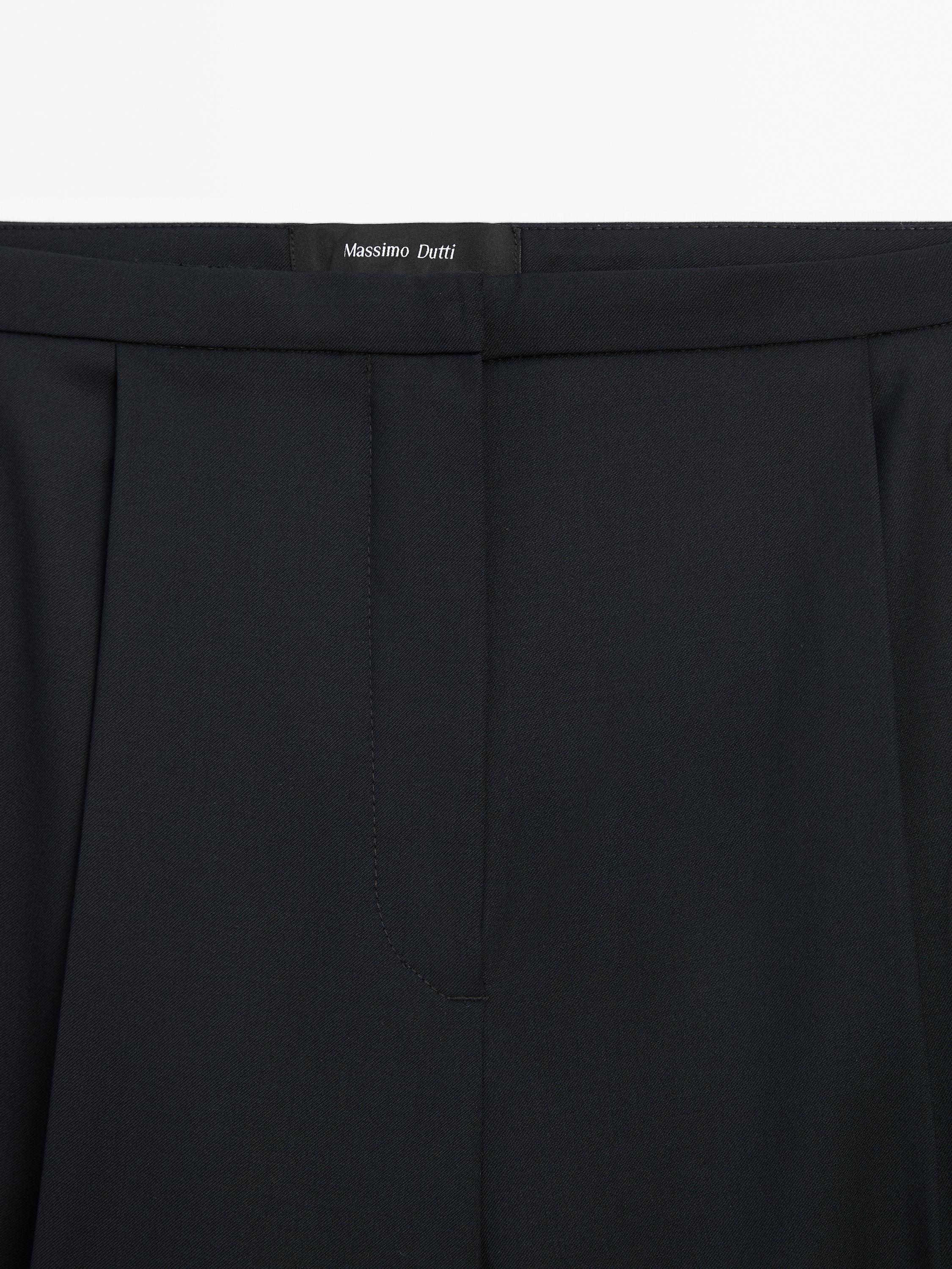 100% wool trousers with thin waistband