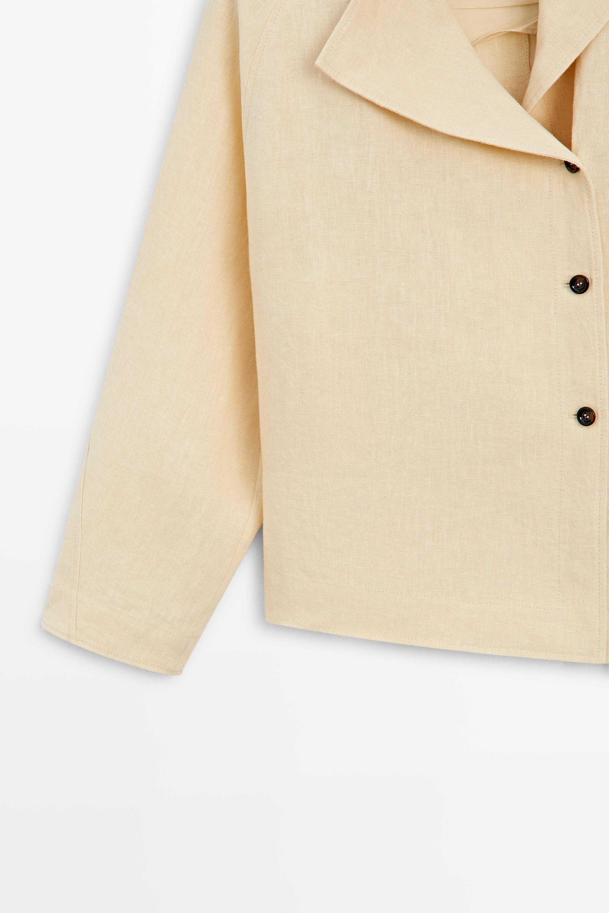 100% linen kimono with buttons and tie — GREY BLUE