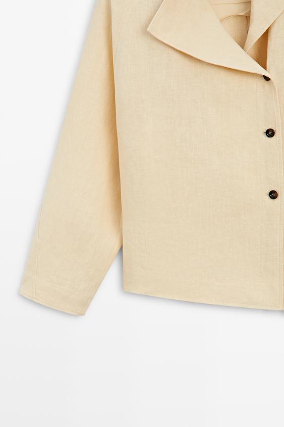 %100 keten, düğmeli ve bağcıklı kimono