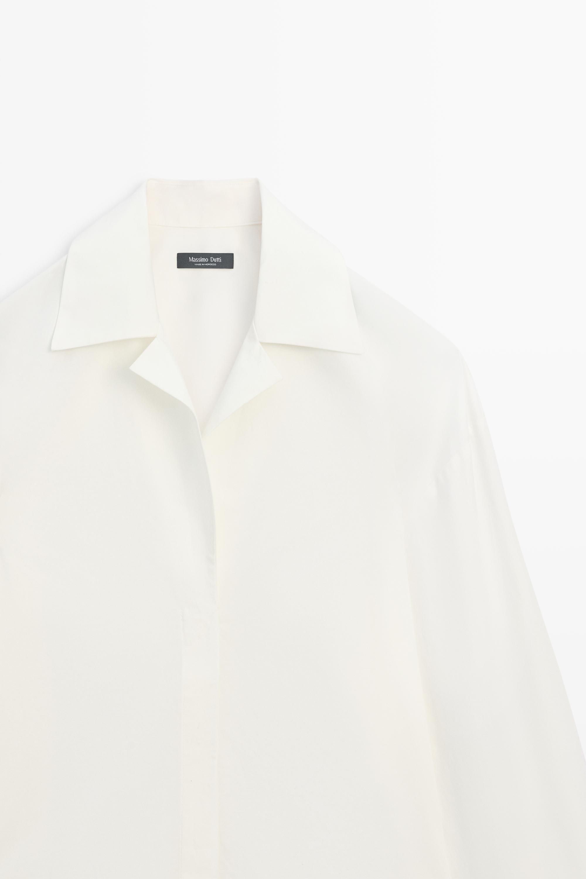Poplin shirt with seam details — WHITE