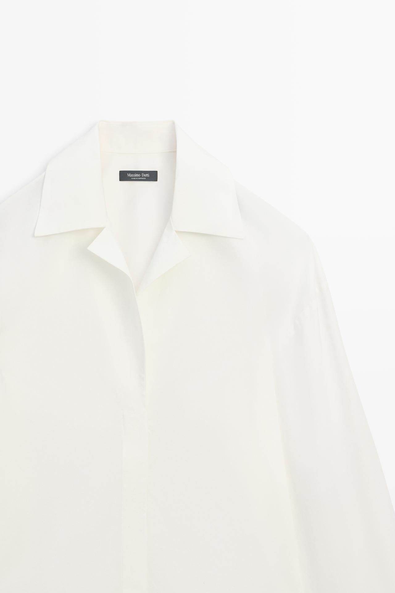 Poplin shirt with seam details — WHITE