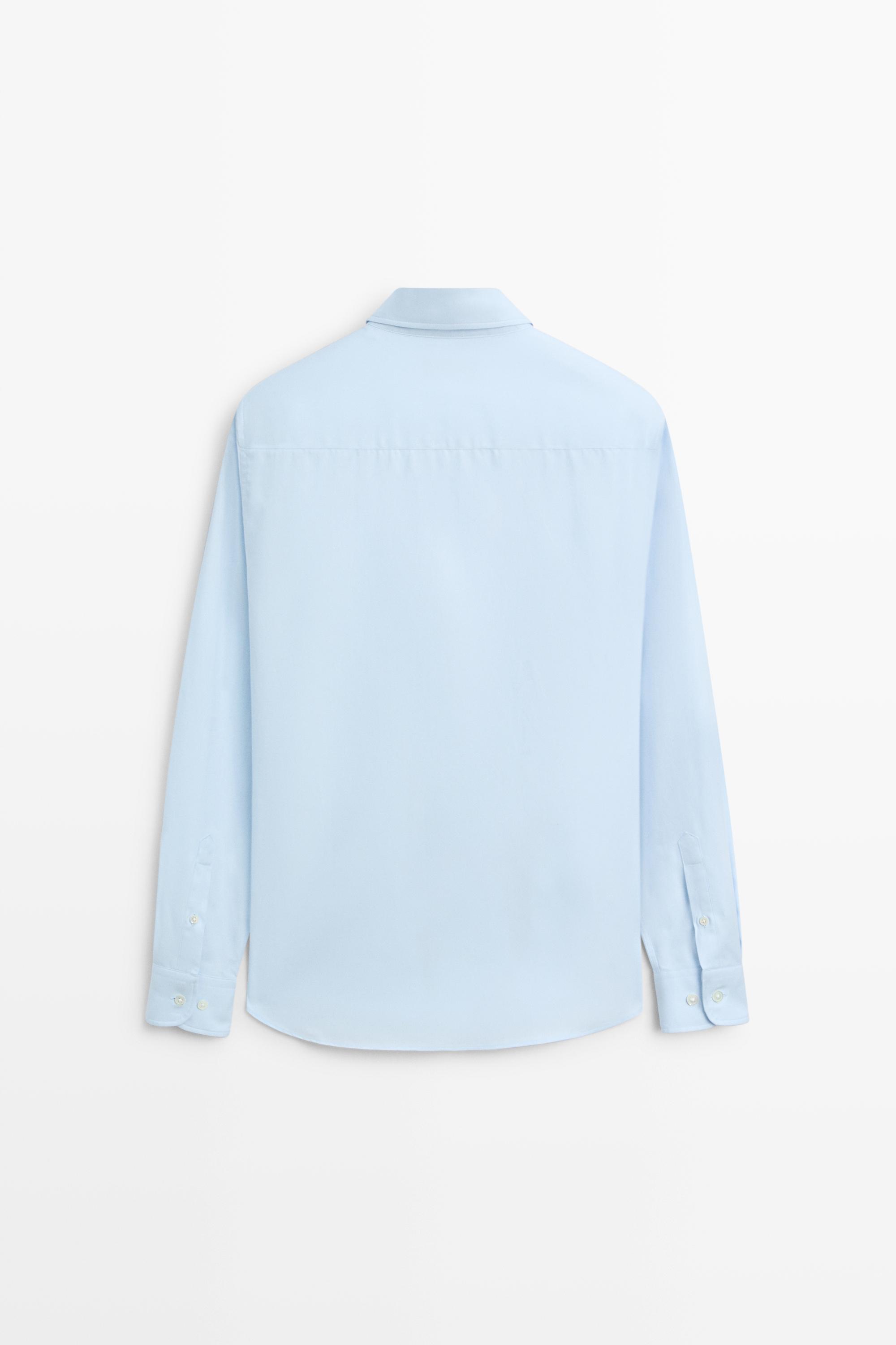 100% Cotton Twill Regular Fit Shirt — Sky blue