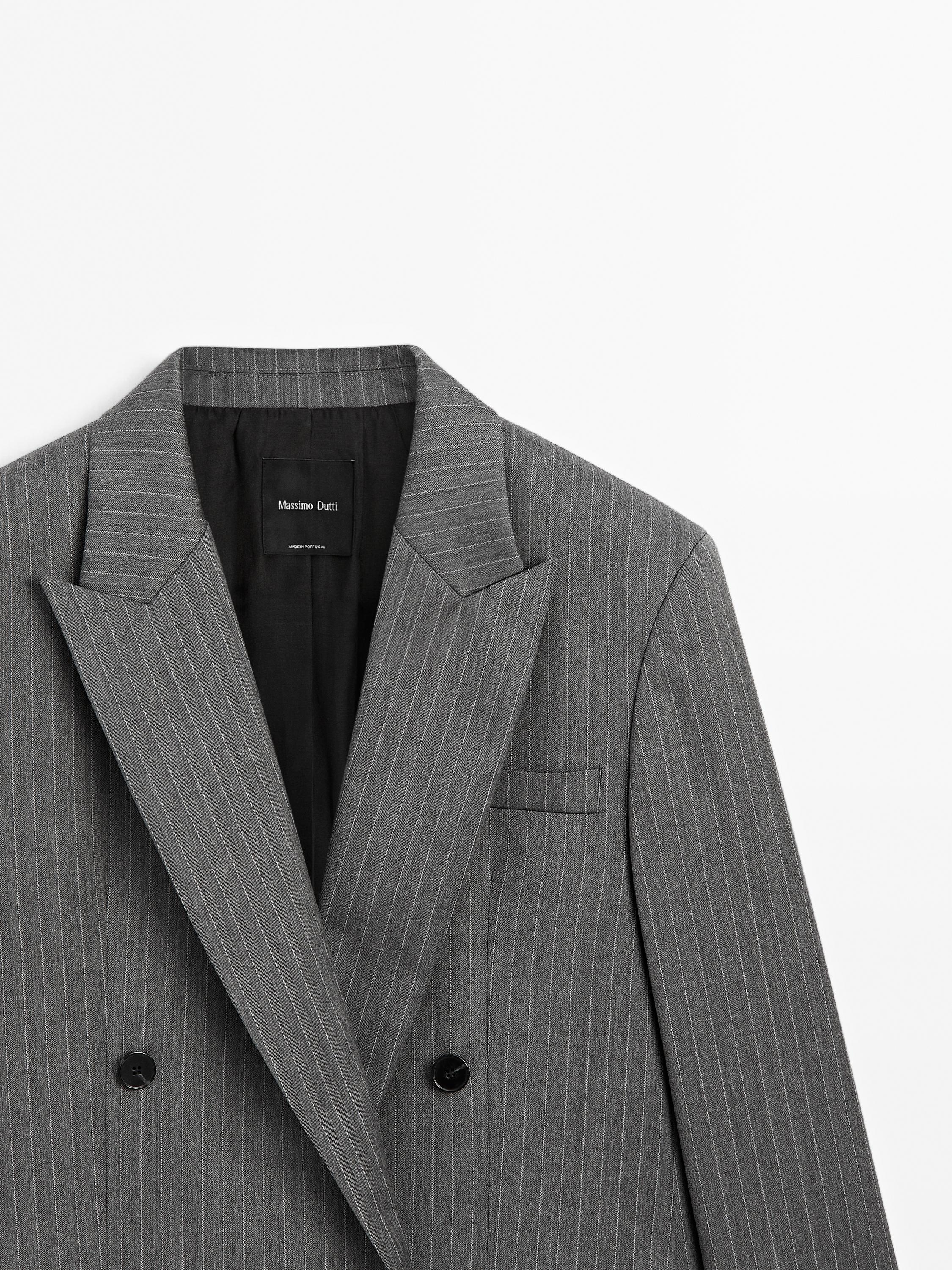 100% wool pinstripe blazer