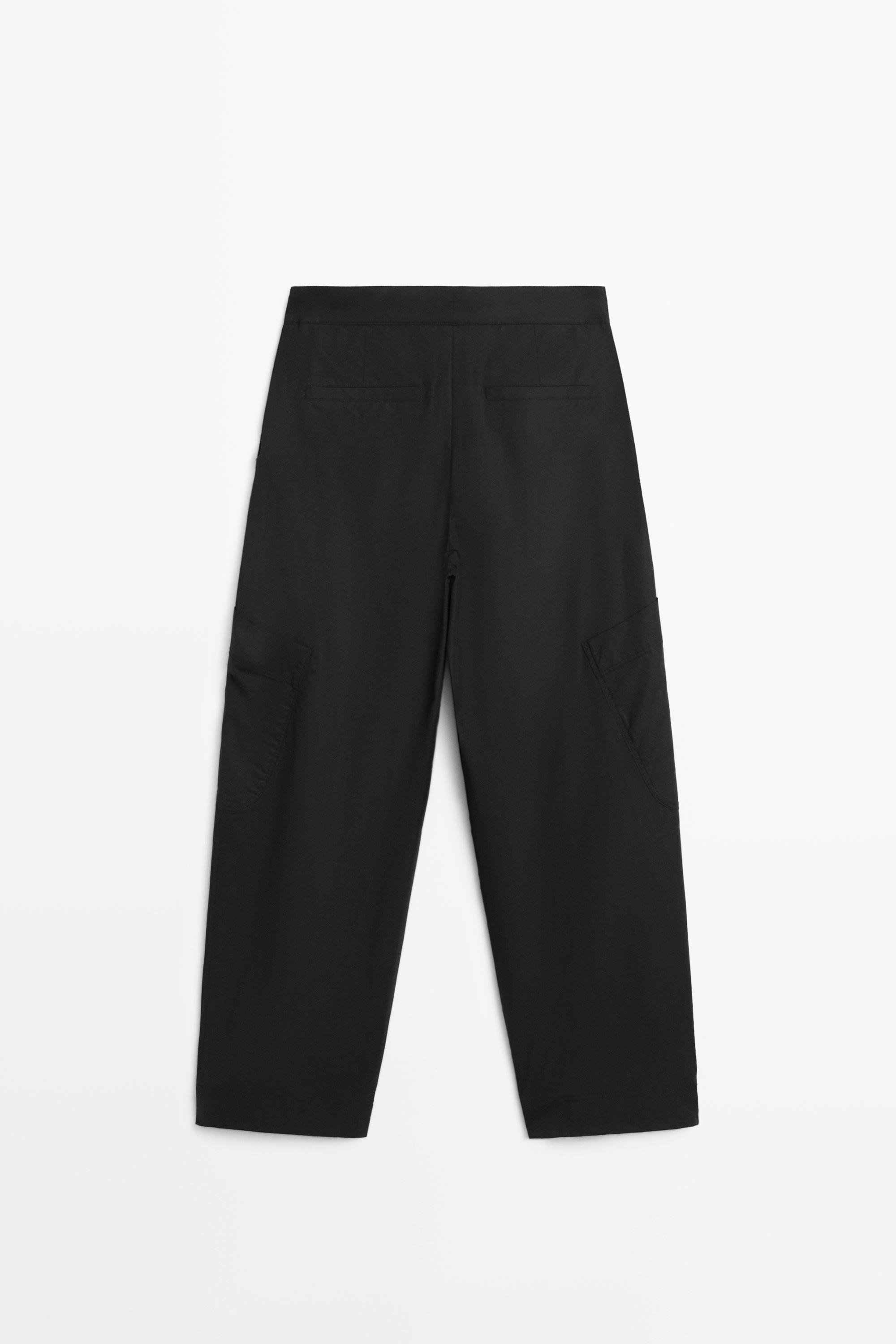 Barrel fit cargo pants — BLACK