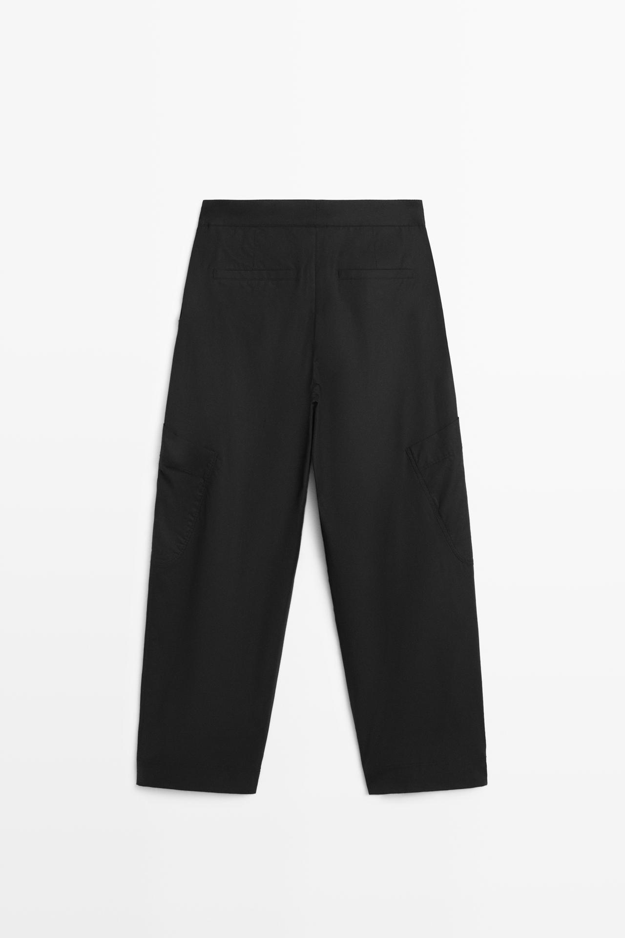 Barrel fit cargo pants — BLACK