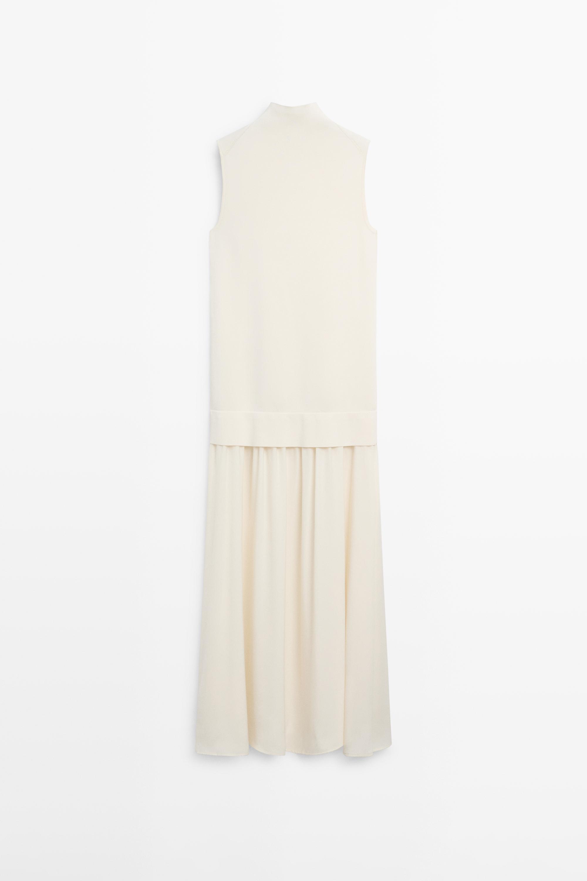 Matching knit midi dress — CREAM