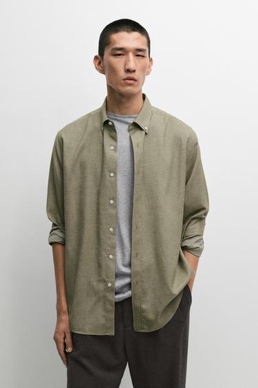 Regular fit 100% cotton shirt — MUSTARD YELLOW 3